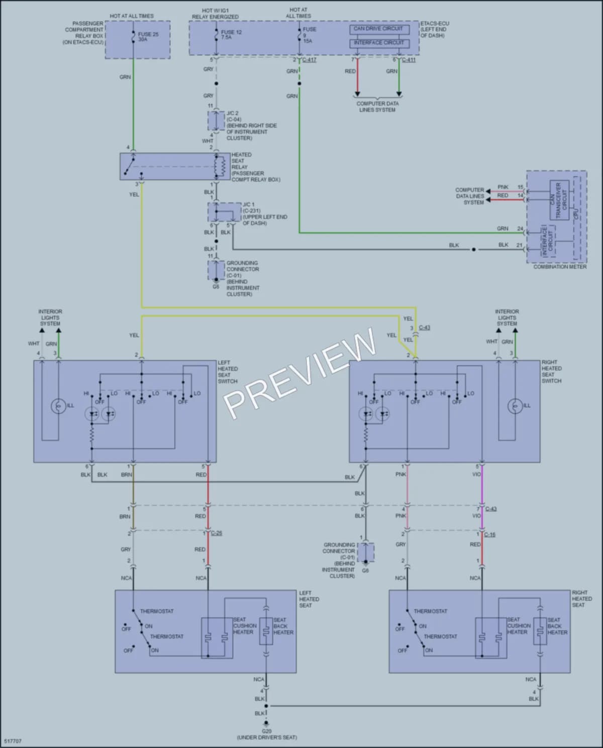 2016 Mitsubishi OutlanderSport Power Seats wiring diagram preview