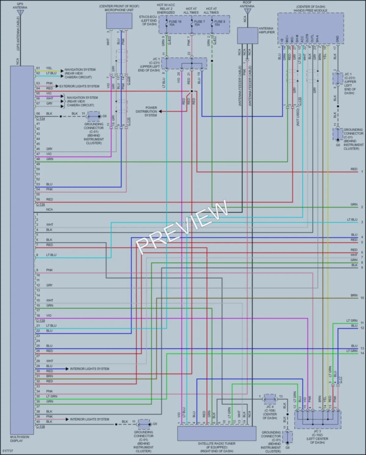 2016 Mitsubishi OutlanderSport Radio wiring diagram preview