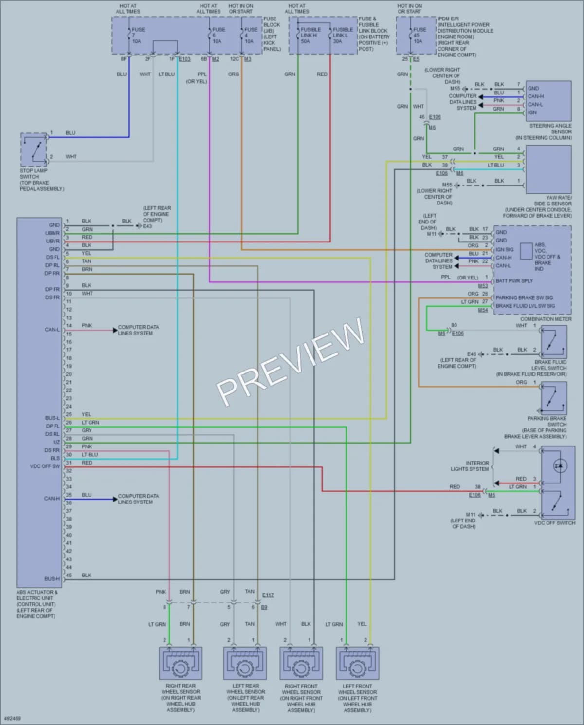 2016 Nissan 370Z Anti Lock Brakes wiring diagram preview