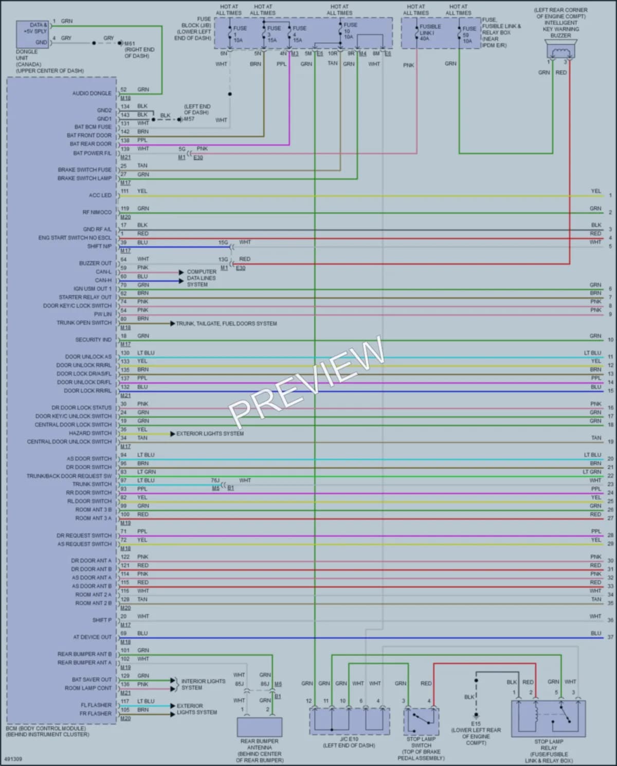 2016 Nissan Altima Power Door Locks wiring diagram preview