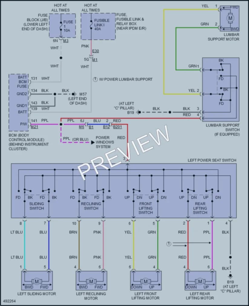 2016 Nissan Altima Power Seats wiring diagram preview