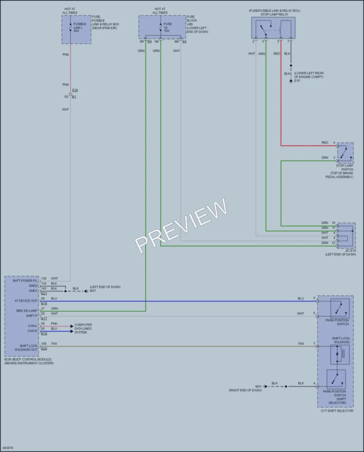 2016 Nissan Altima Shift Interlock wiring diagram preview