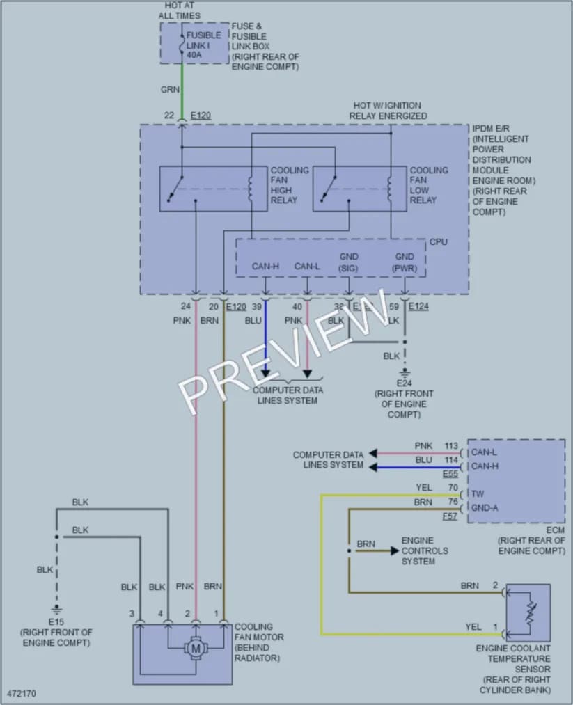 2016 Nissan Frontier Cooling Fan wiring diagram preview