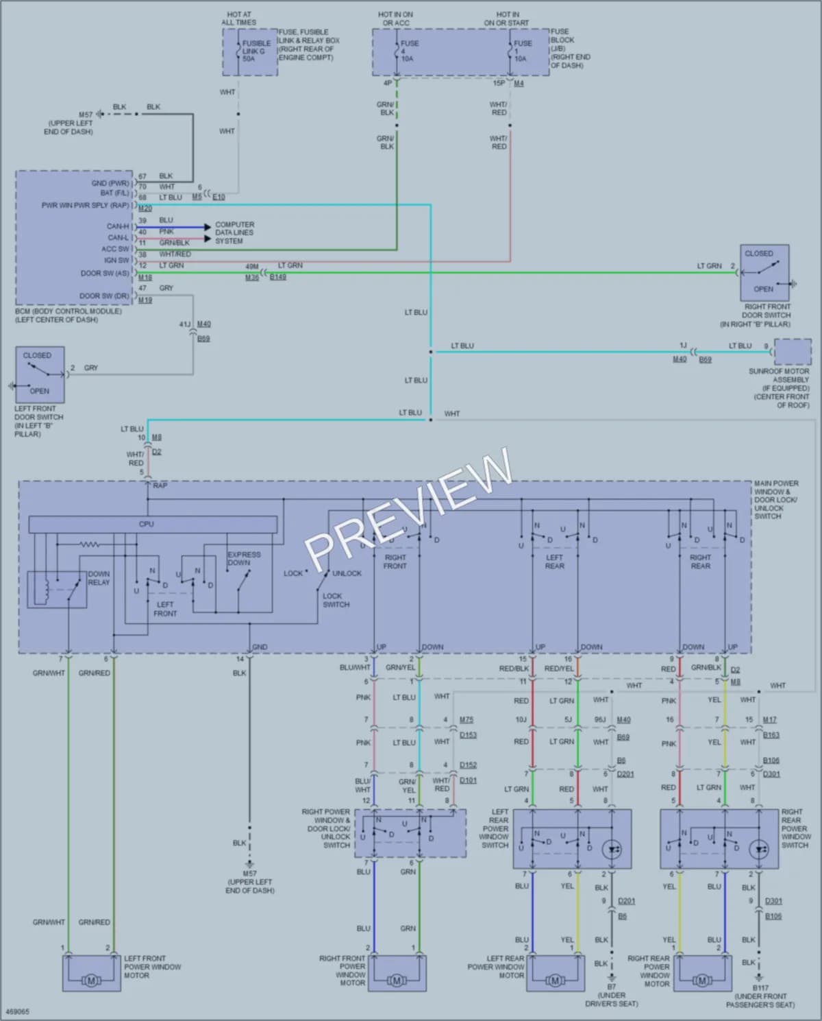 2016 Nissan Frontier Power Windows wiring diagram preview