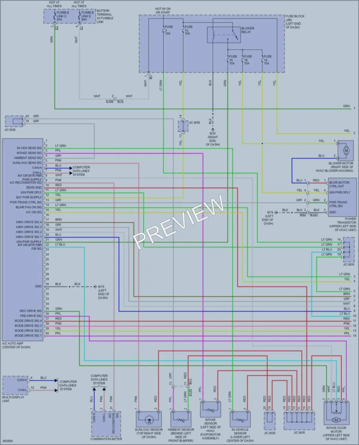 2016 Nissan JUKE Air Conditioning wiring diagram preview