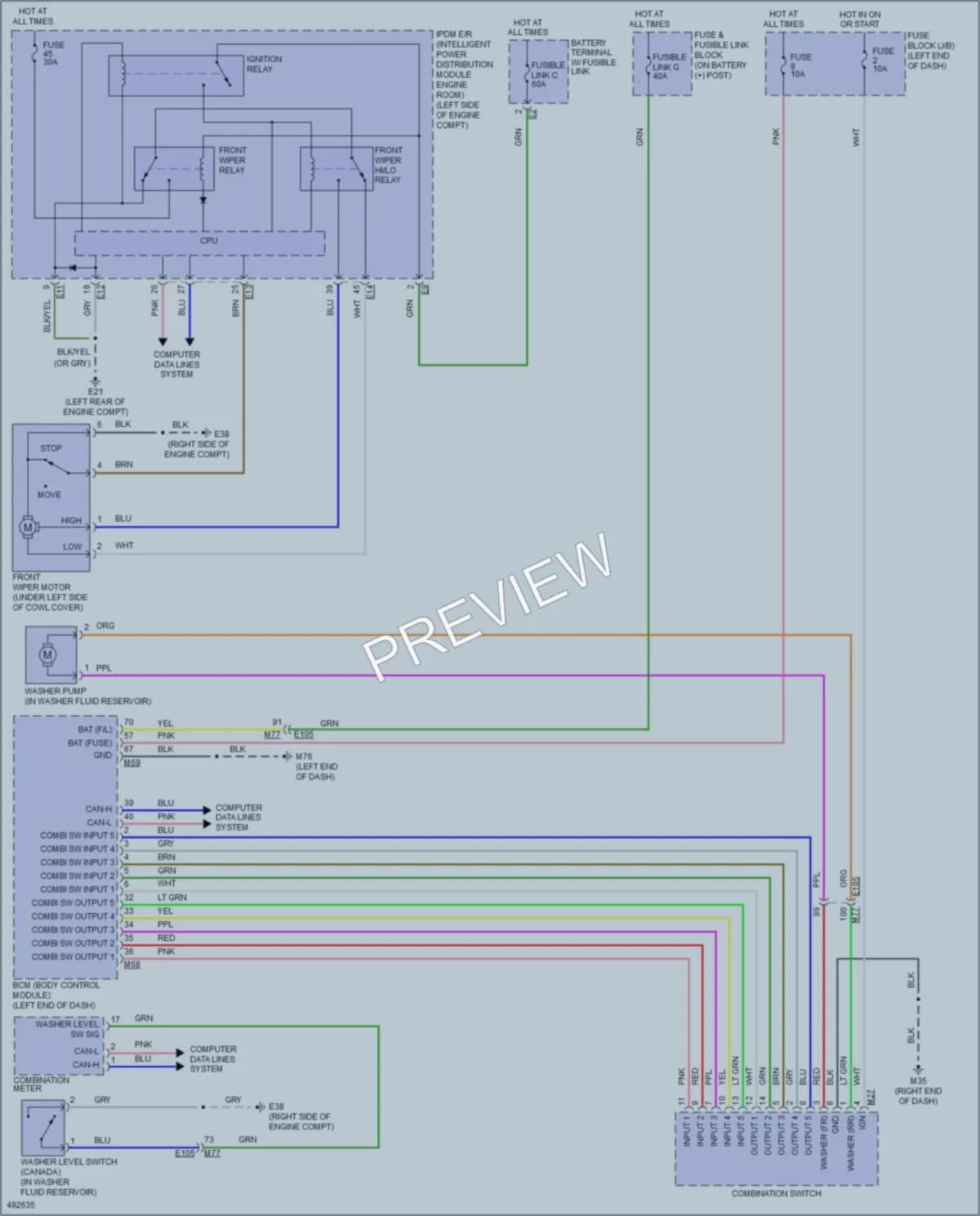 2016 Nissan JUKE Wiper Washer wiring diagram preview
