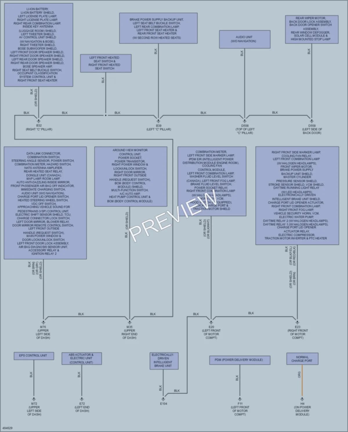 2016 Nissan LEAF Ground Distribution wiring diagram preview