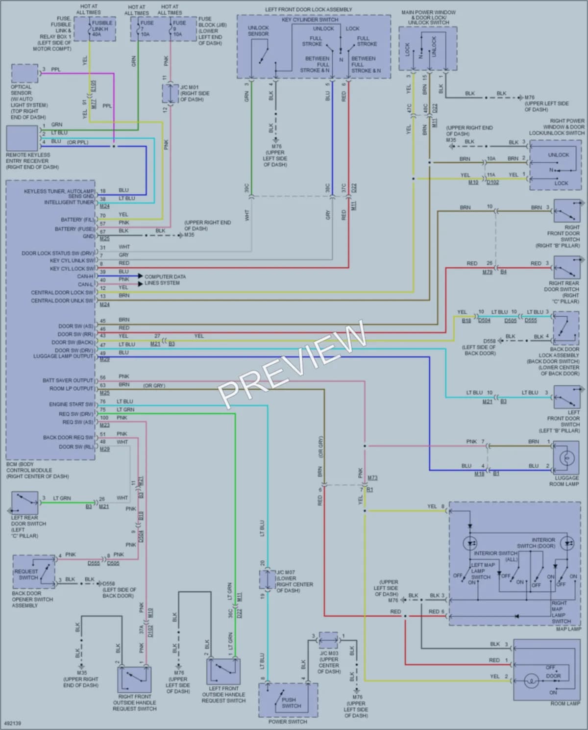 2016 Nissan LEAF Interior Lights wiring diagram preview
