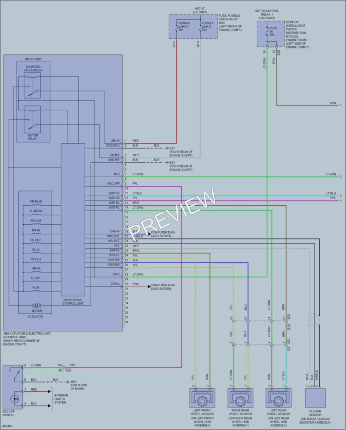 2016 Nissan Maxima Anti Lock Brakes wiring diagram preview