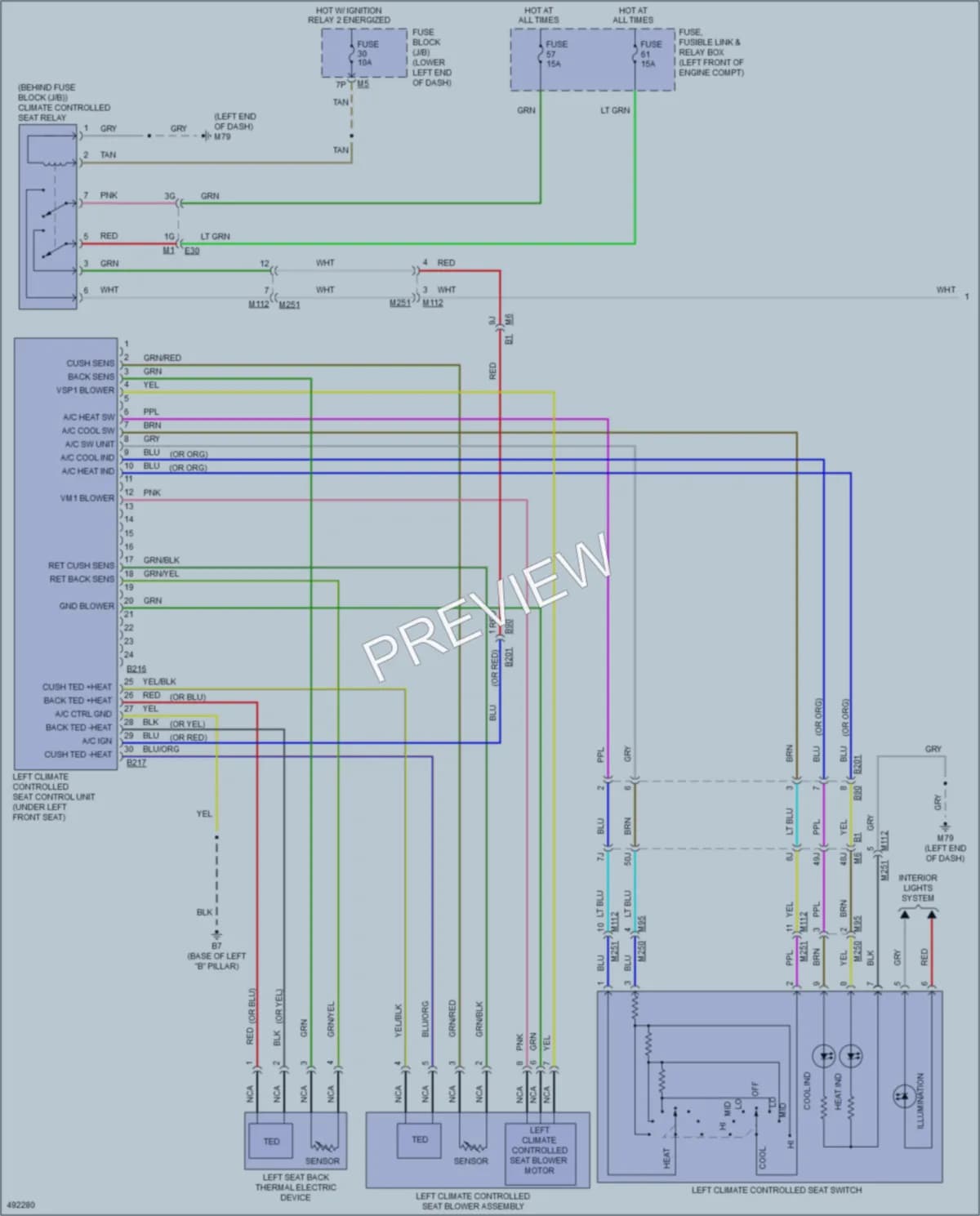 2016 Nissan Maxima Power Seats wiring diagram preview