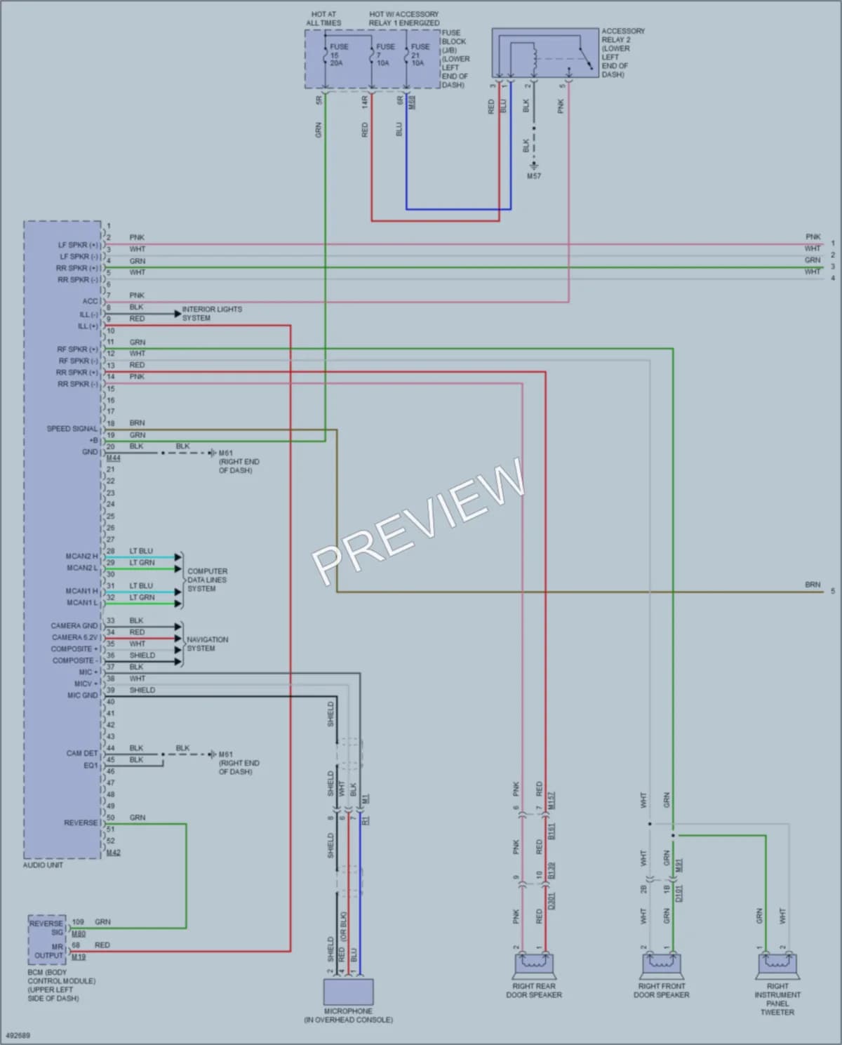 2016 Nissan MuranoHybrid Radio wiring diagram preview