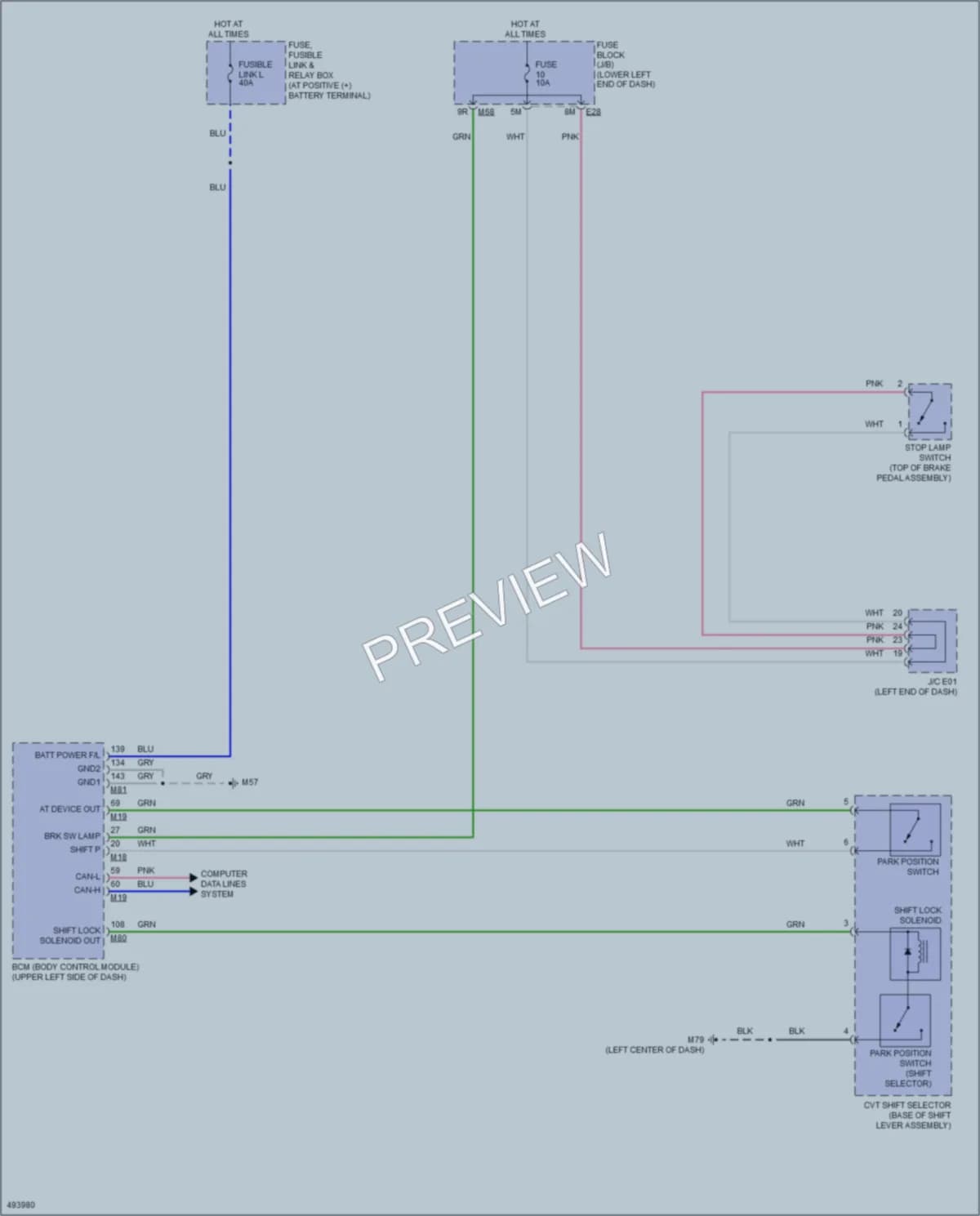 2016 Nissan MuranoHybrid Shift Interlock wiring diagram preview