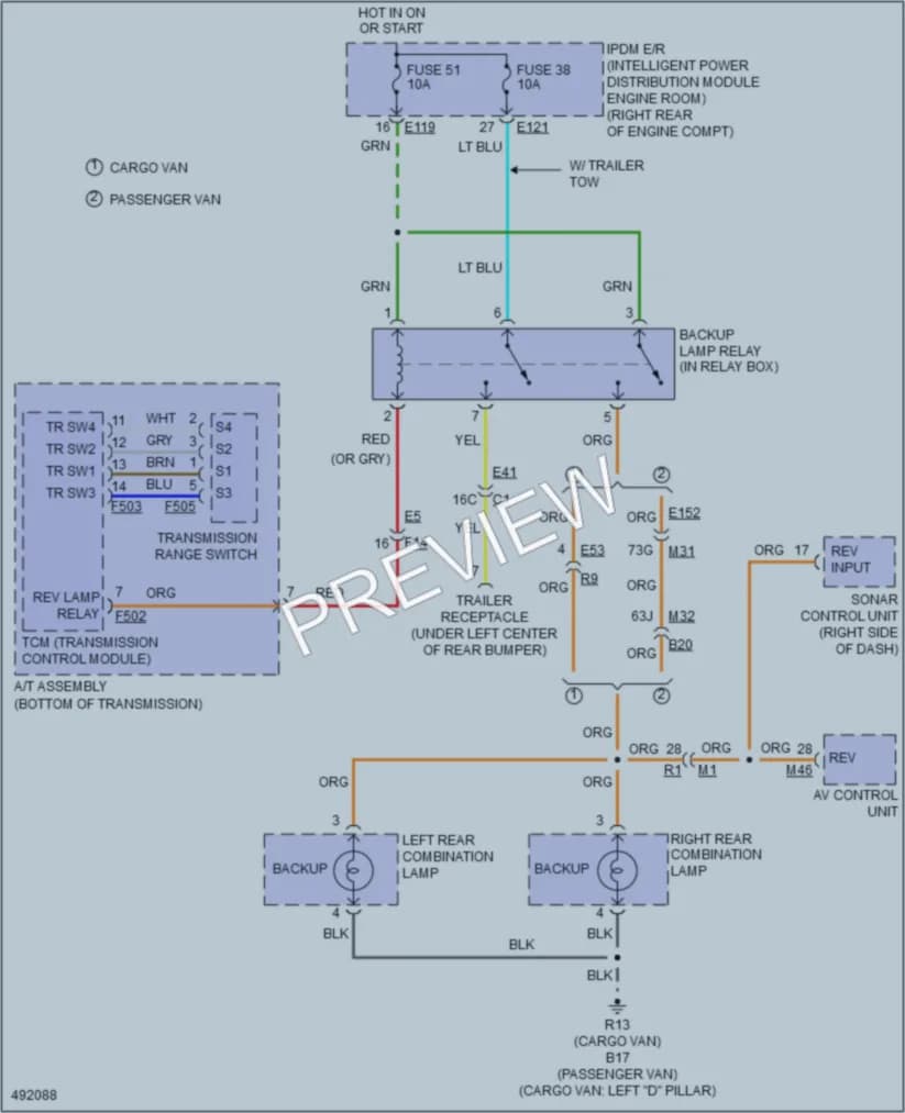 2016 Nissan NV1500 Exterior Lights wiring diagram preview