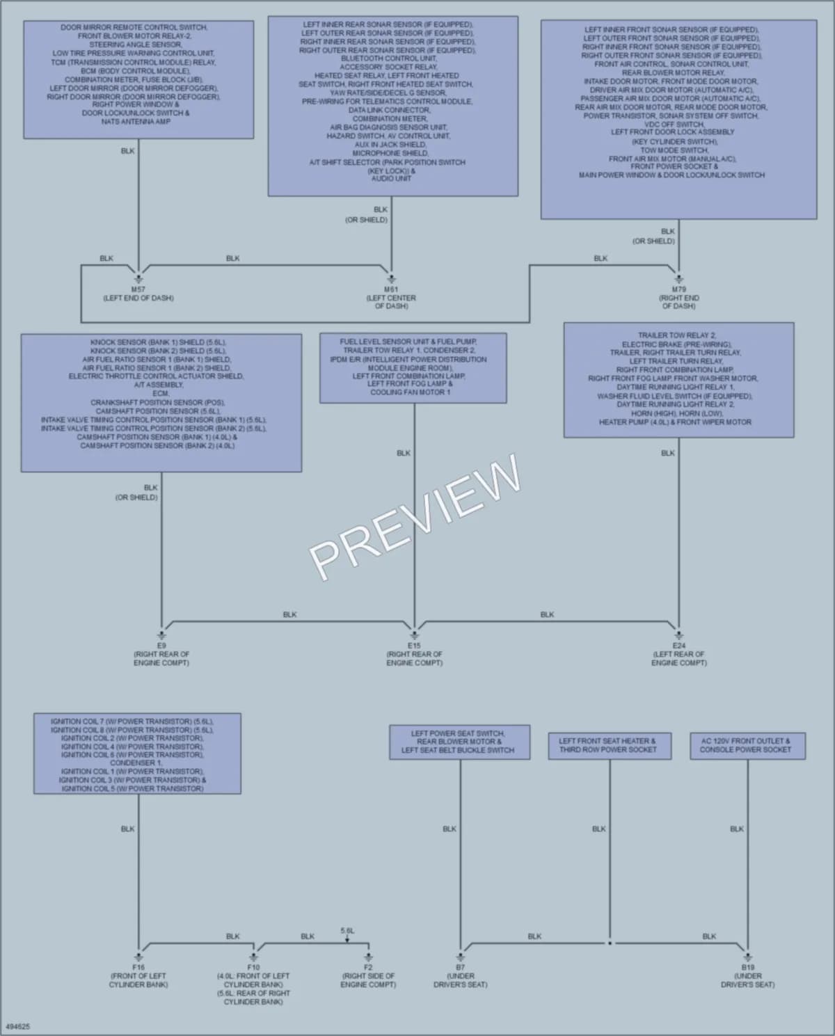 2016 Nissan NV1500 Ground Distribution wiring diagram preview