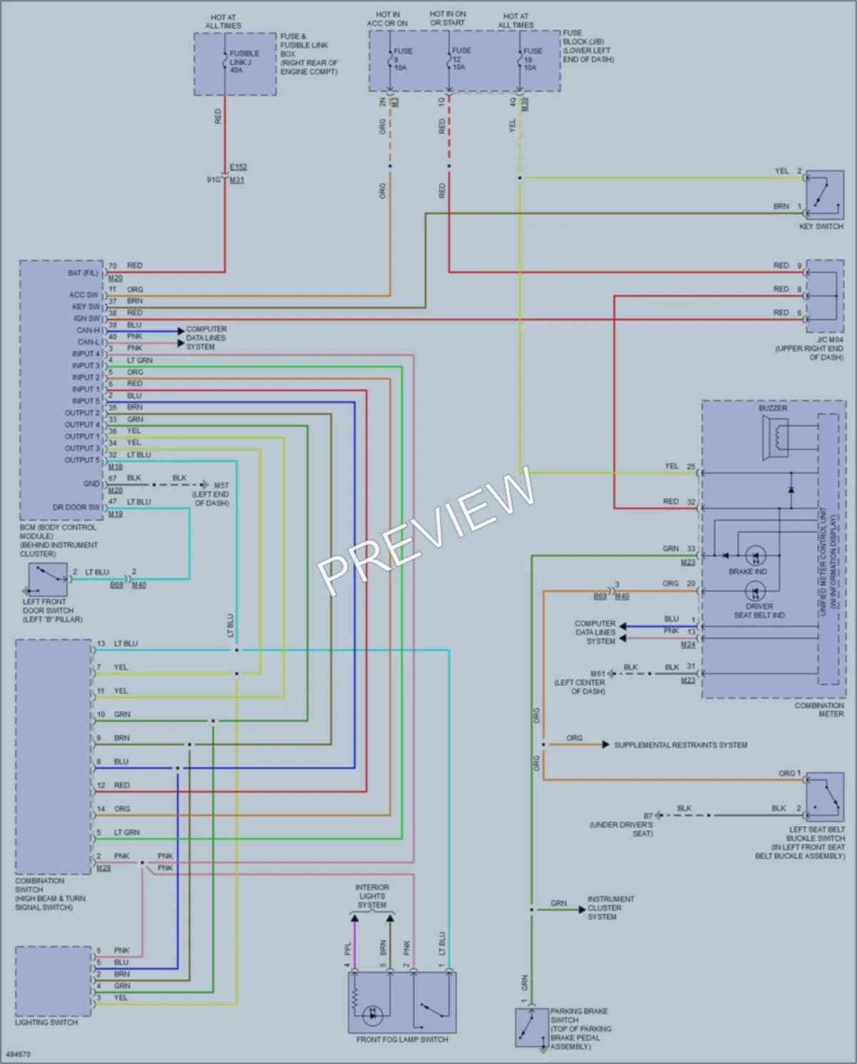 2016 Nissan NV1500 Warning Systems wiring diagram preview