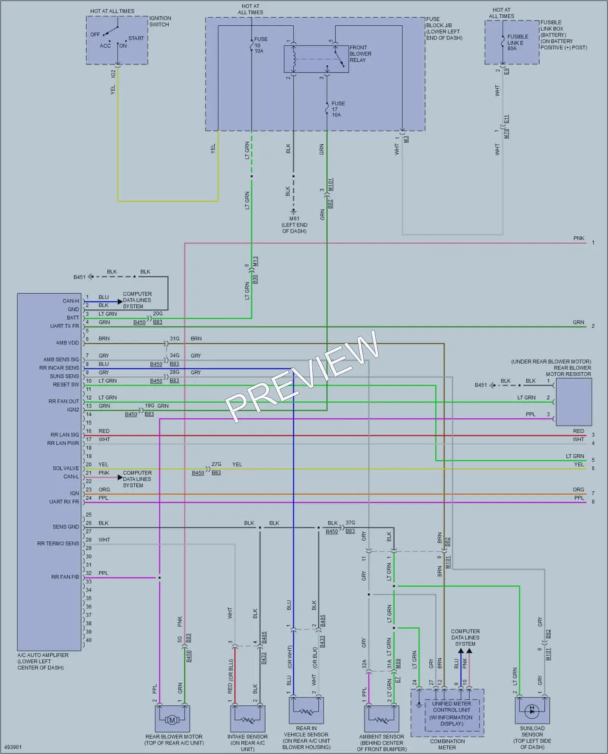 2016 Nissan NV200 Air Conditioning wiring diagram preview