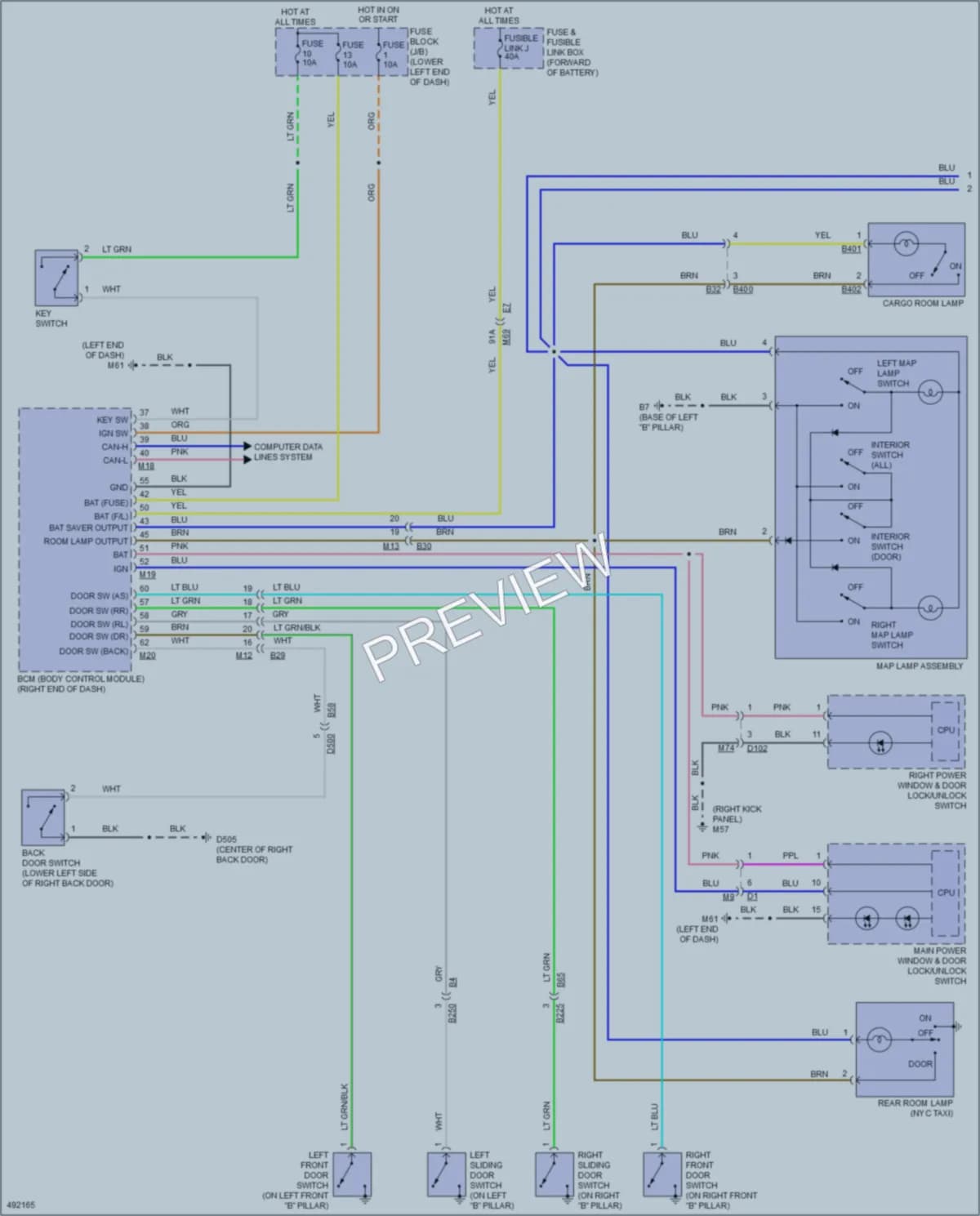 2016 Nissan NV200 Interior Lights wiring diagram preview