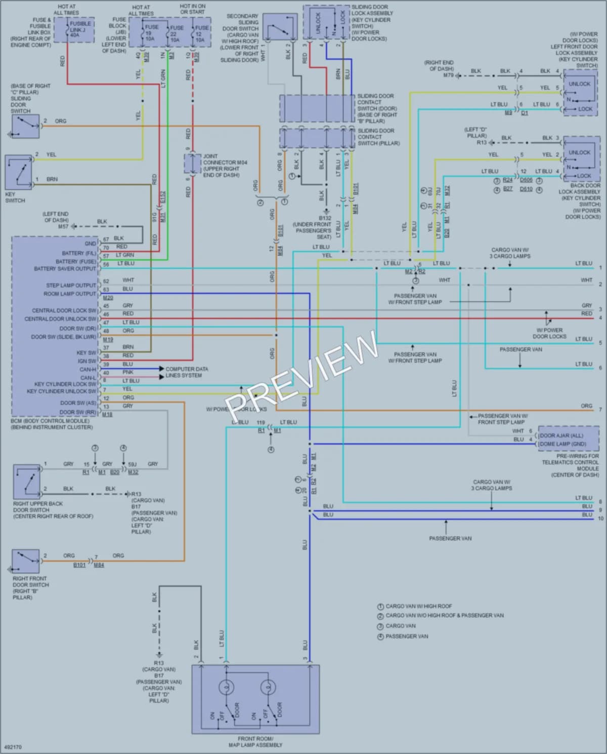 2016 Nissan NV2500HD Interior Lights wiring diagram preview