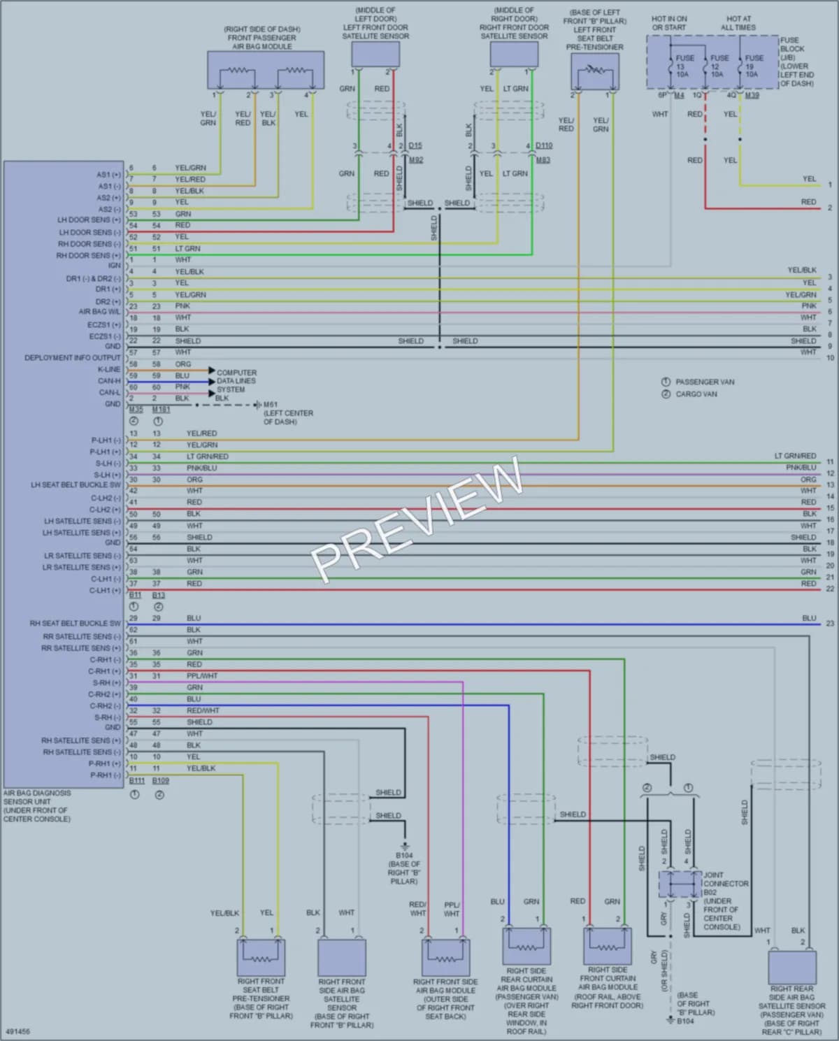 2016 Nissan NV2500HD Supplemental Restraints wiring diagram preview