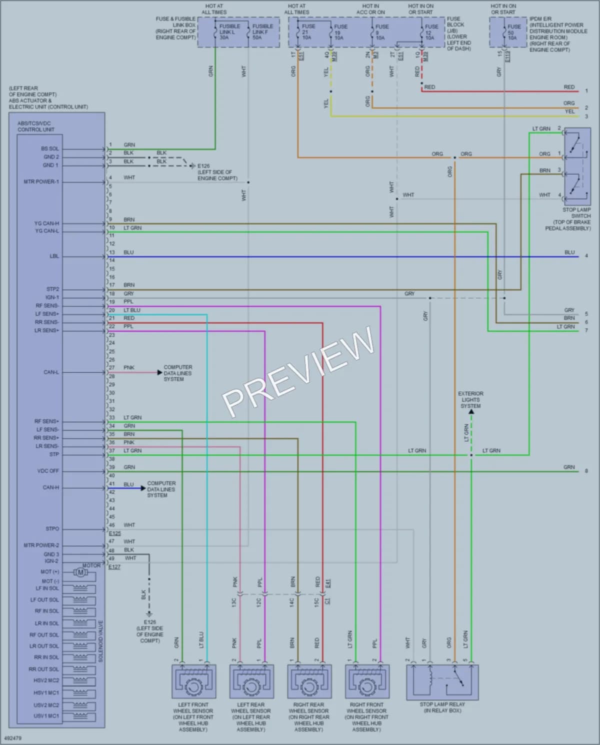 2016 Nissan NV3500HD Anti Lock Brakes wiring diagram preview