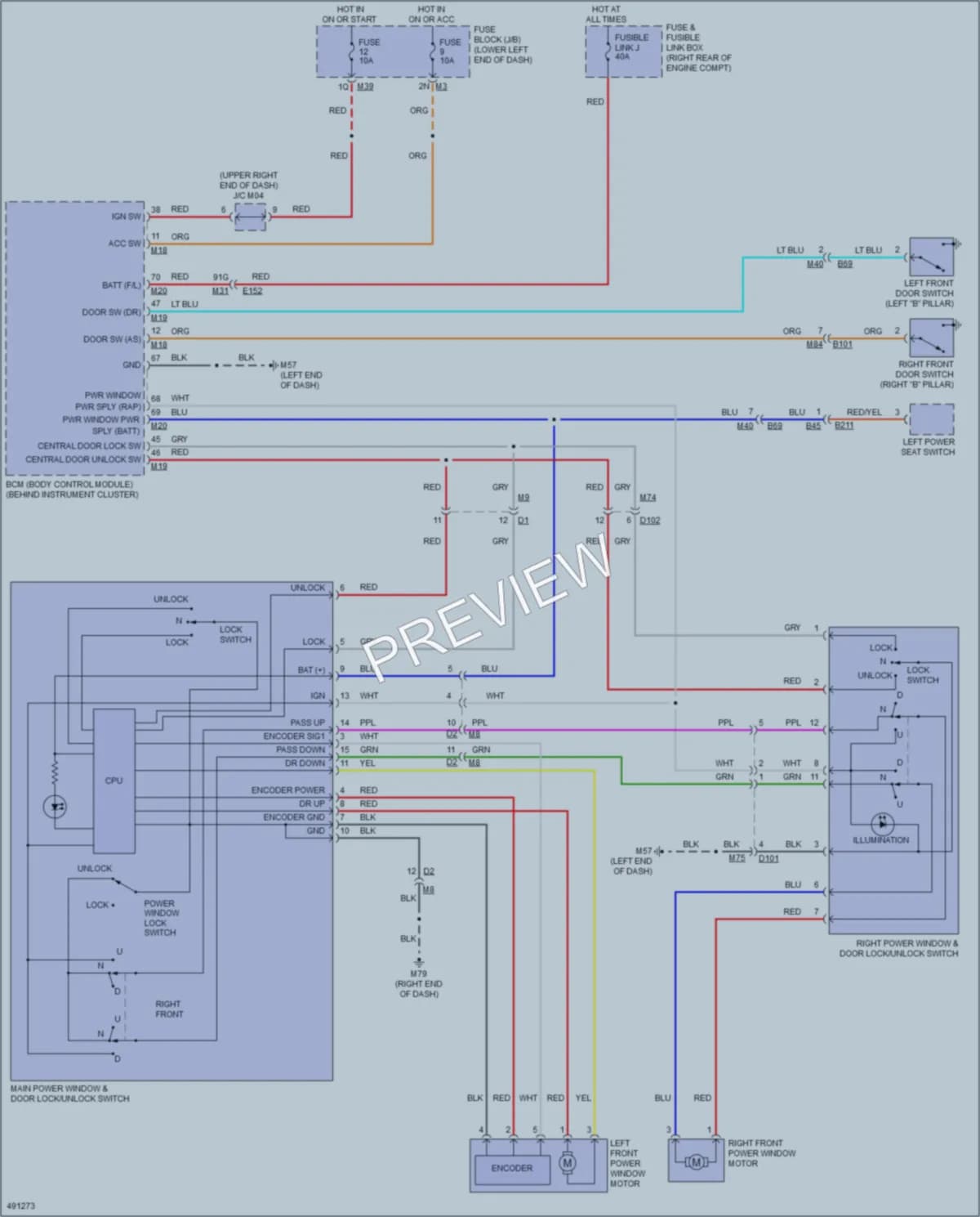 2016 Nissan NV3500HD Power Windows wiring diagram preview