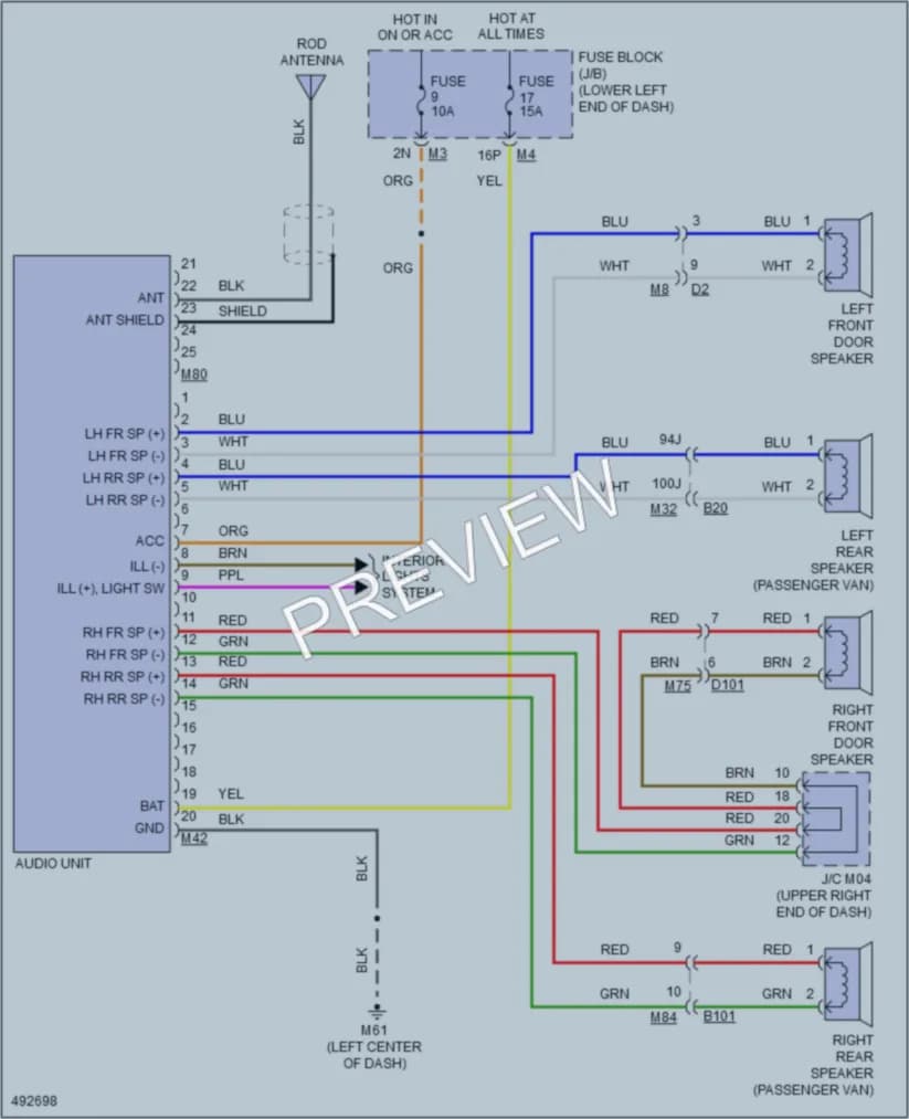 2016 Nissan NV3500HD Radio wiring diagram preview