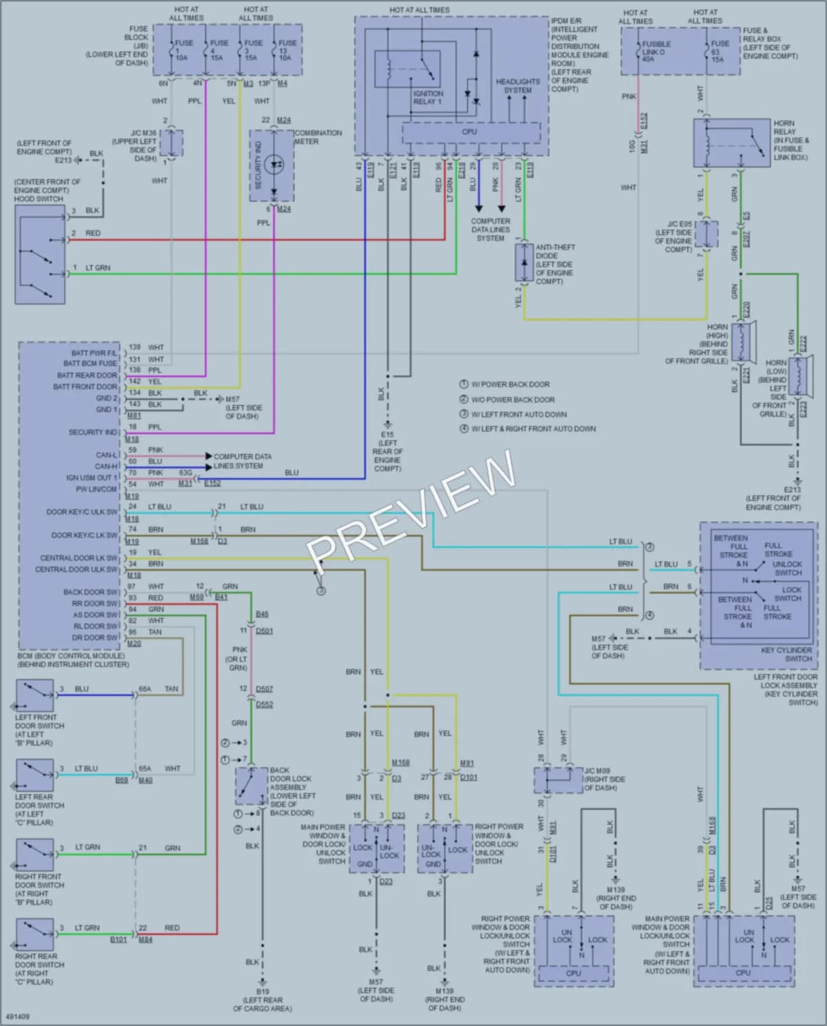 2016 Nissan Pathfinder Anti Theft wiring diagram preview