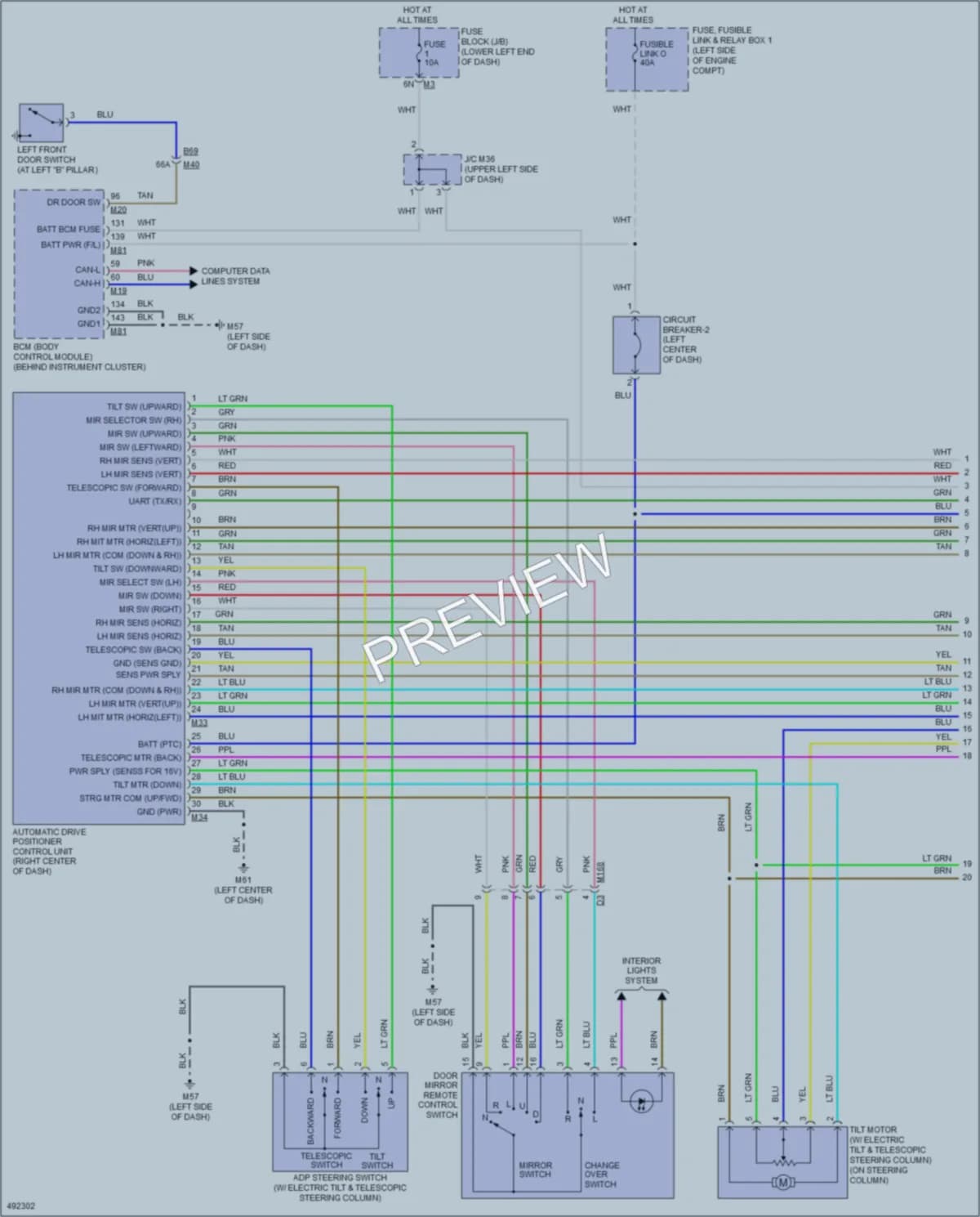2016 Nissan Pathfinder Memory Systems wiring diagram preview
