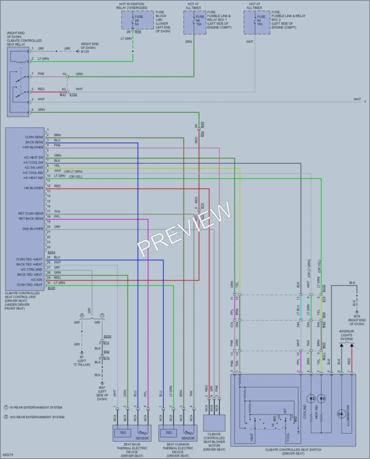 2016 Nissan Pathfinder Power Seats wiring diagram preview