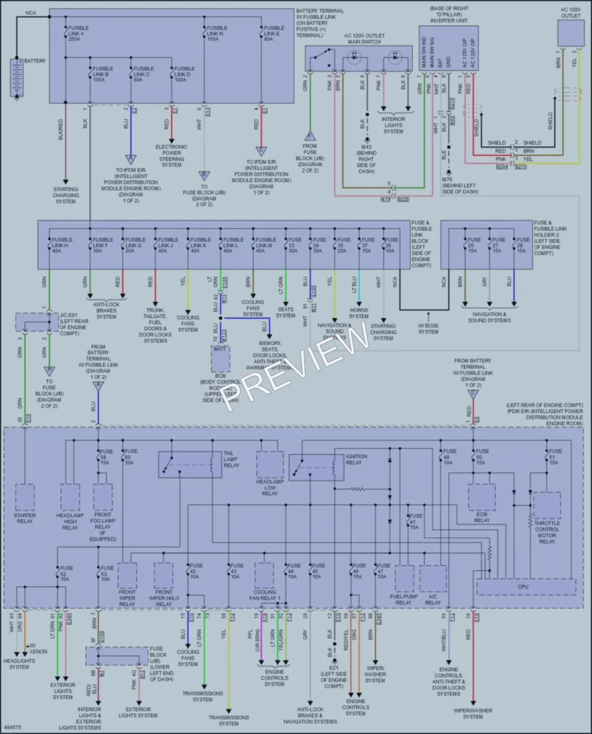 2016 Nissan Quest Power Distribution wiring diagram preview