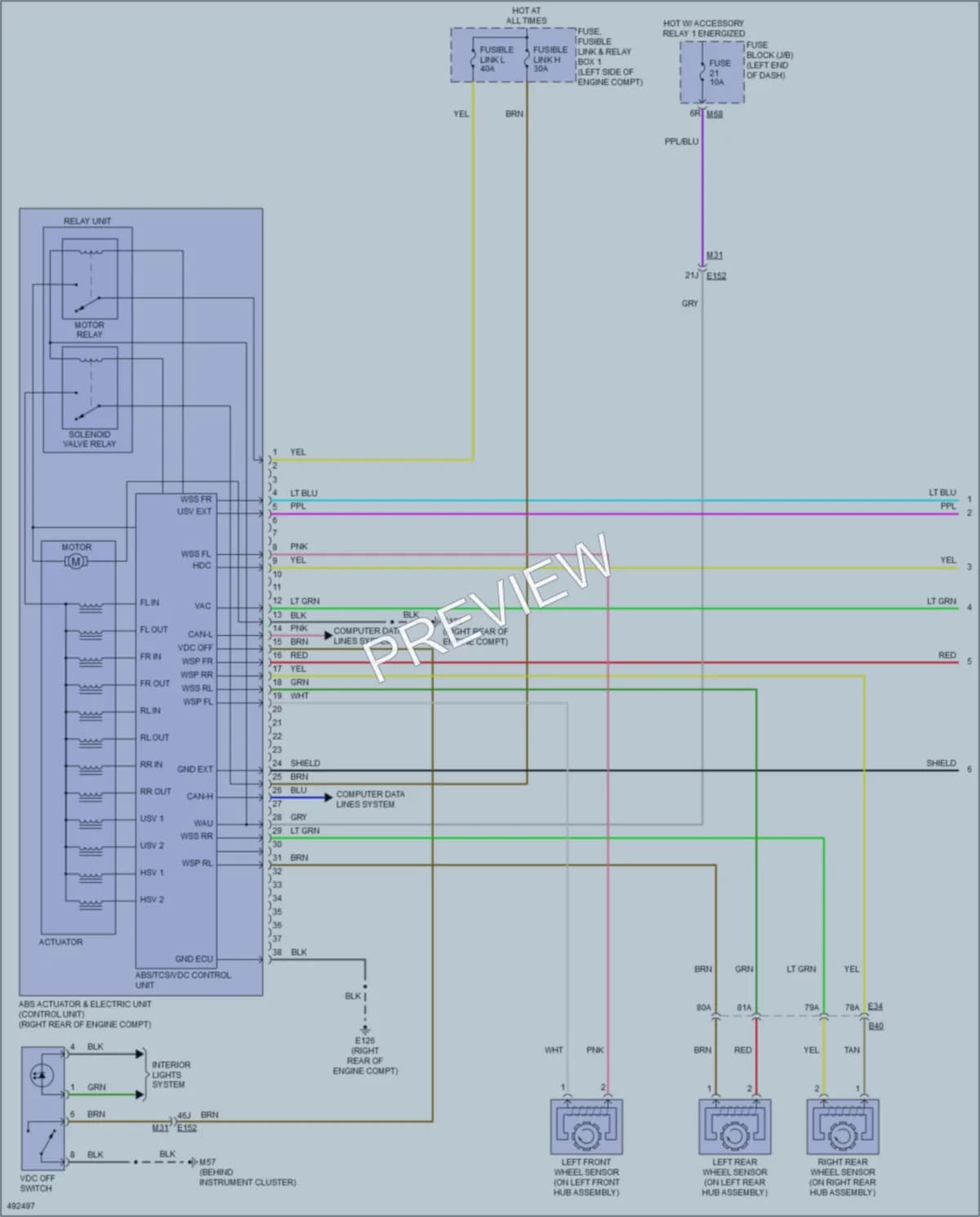 2016 Nissan Rogue Anti Lock Brakes wiring diagram preview