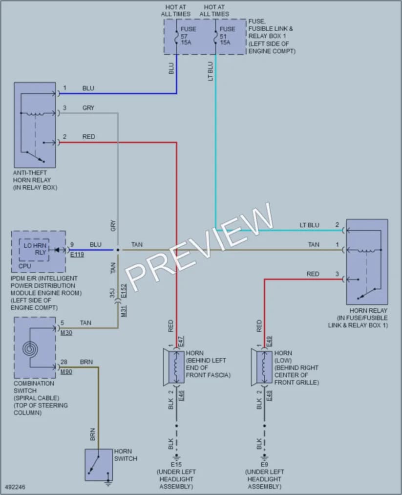 2016 Nissan Rogue Horn wiring diagram preview