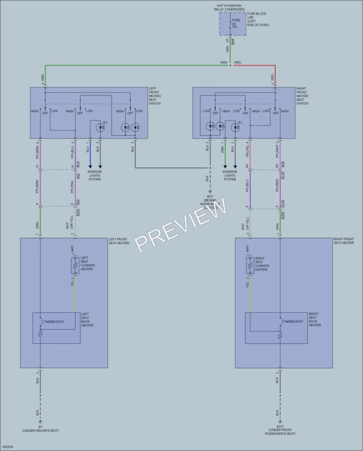 2016 Nissan Rogue Power Seats wiring diagram preview