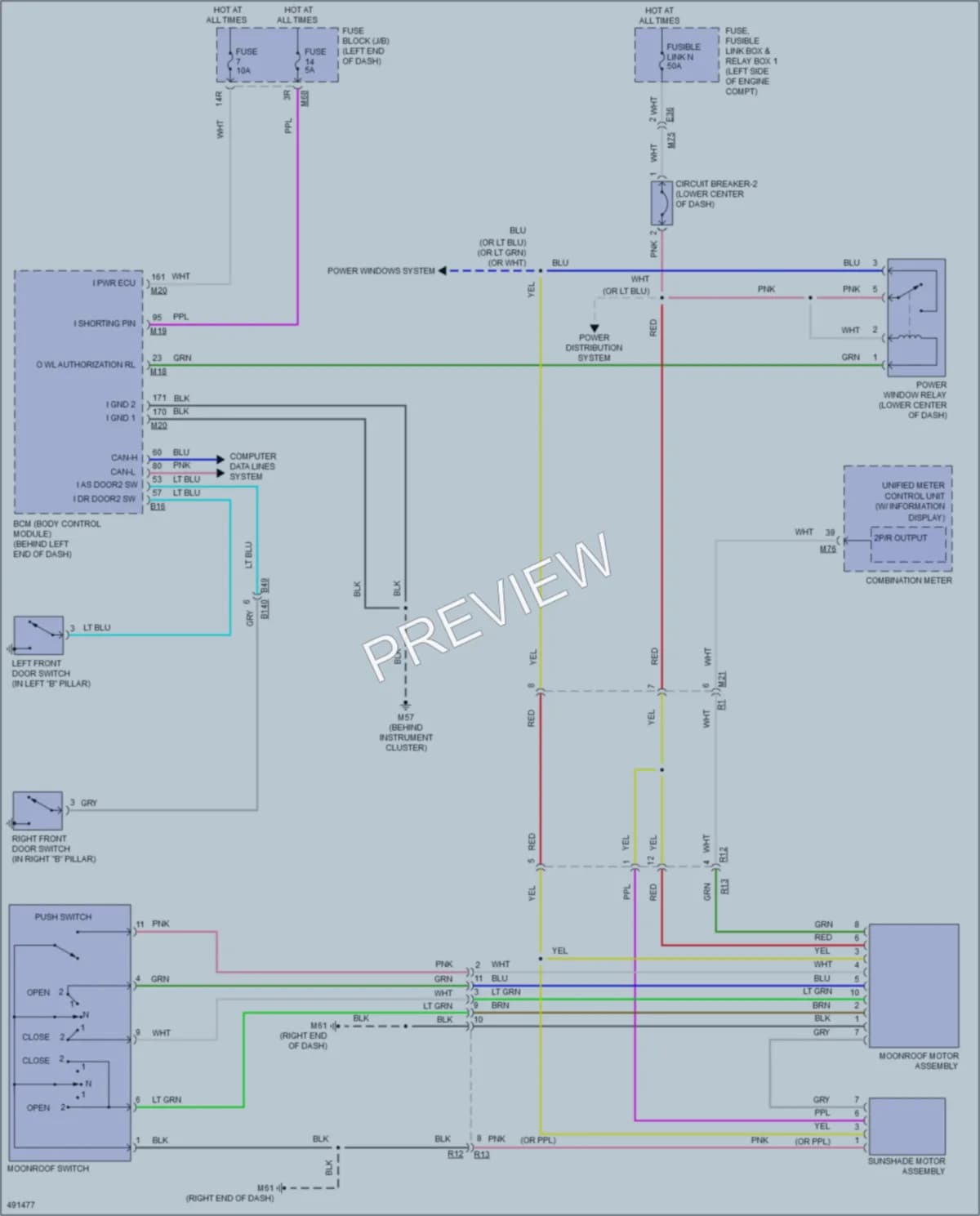 2016 Nissan Rogue Power Top Sunroof wiring diagram preview