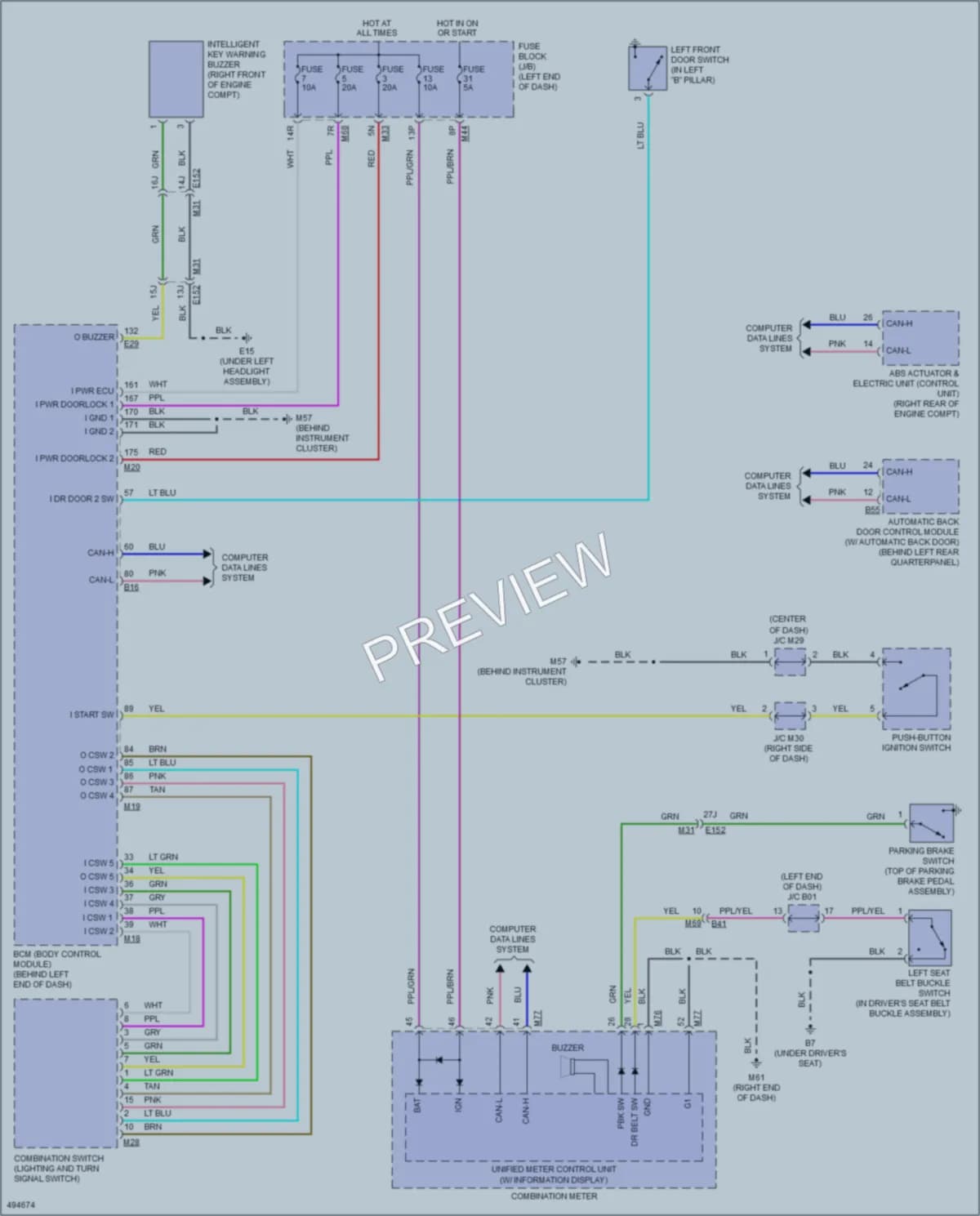 2016 Nissan Rogue Warning Systems wiring diagram preview