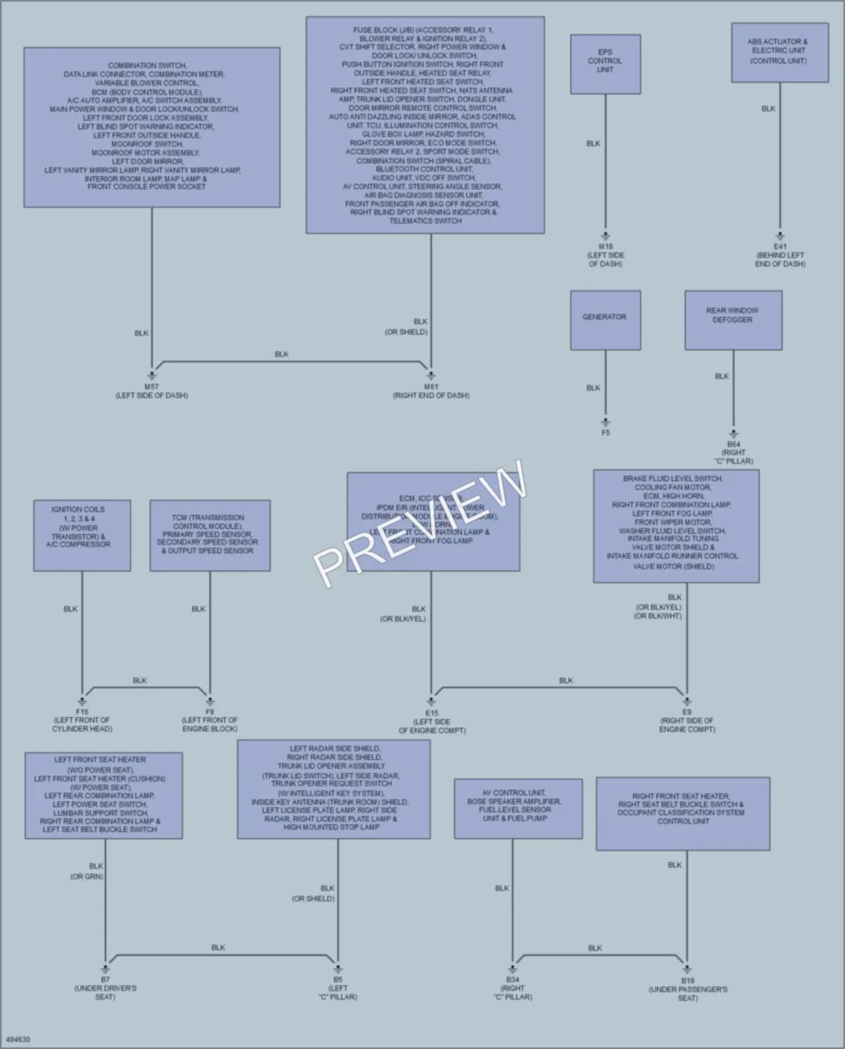 2016 Nissan Sentra Ground Distribution wiring diagram preview