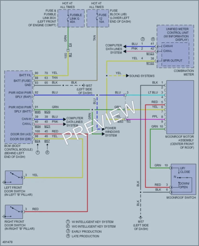 2016 Nissan Sentra Power Top Sunroof wiring diagram preview