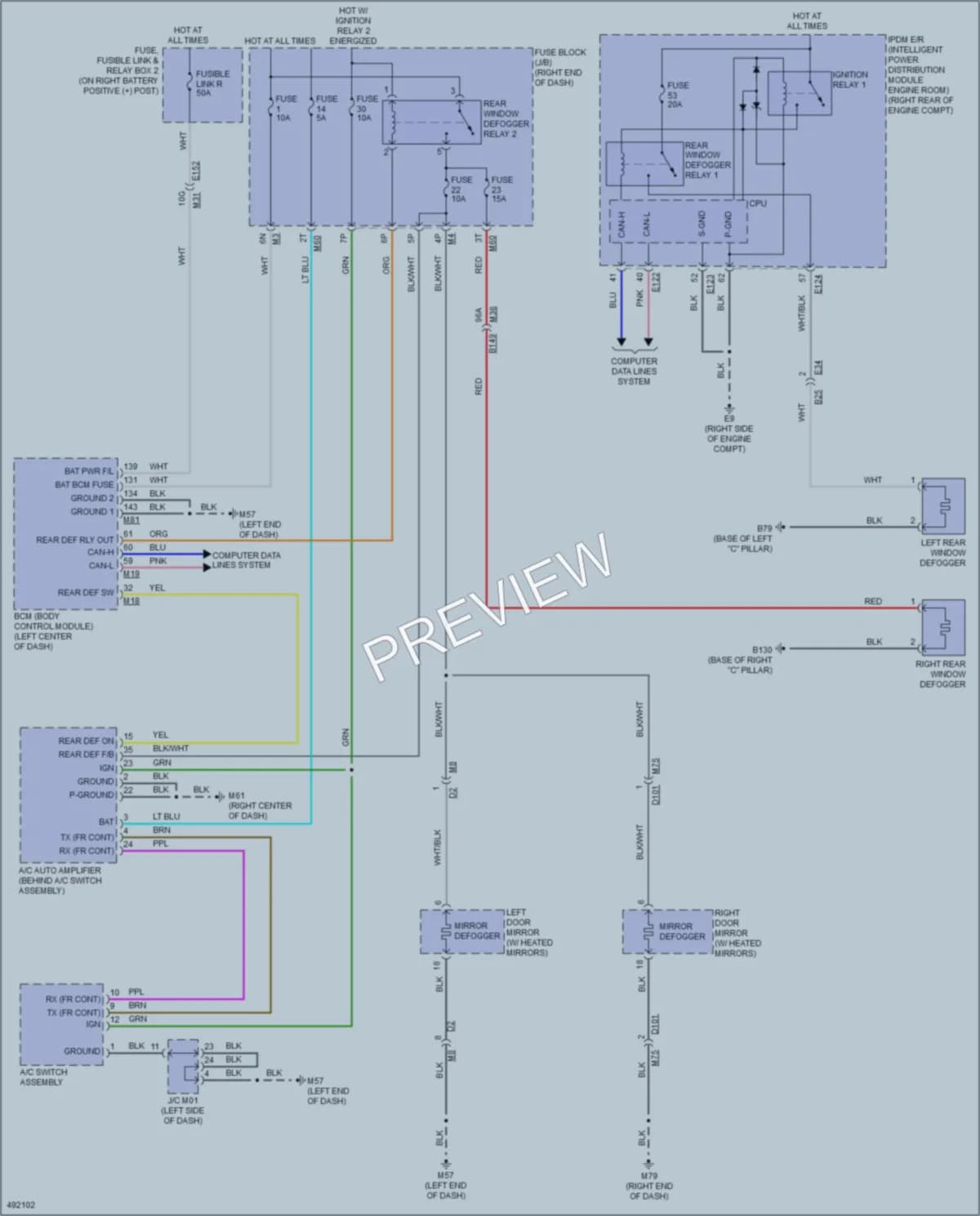 2016 Nissan TitanXD Defoggers wiring diagram preview