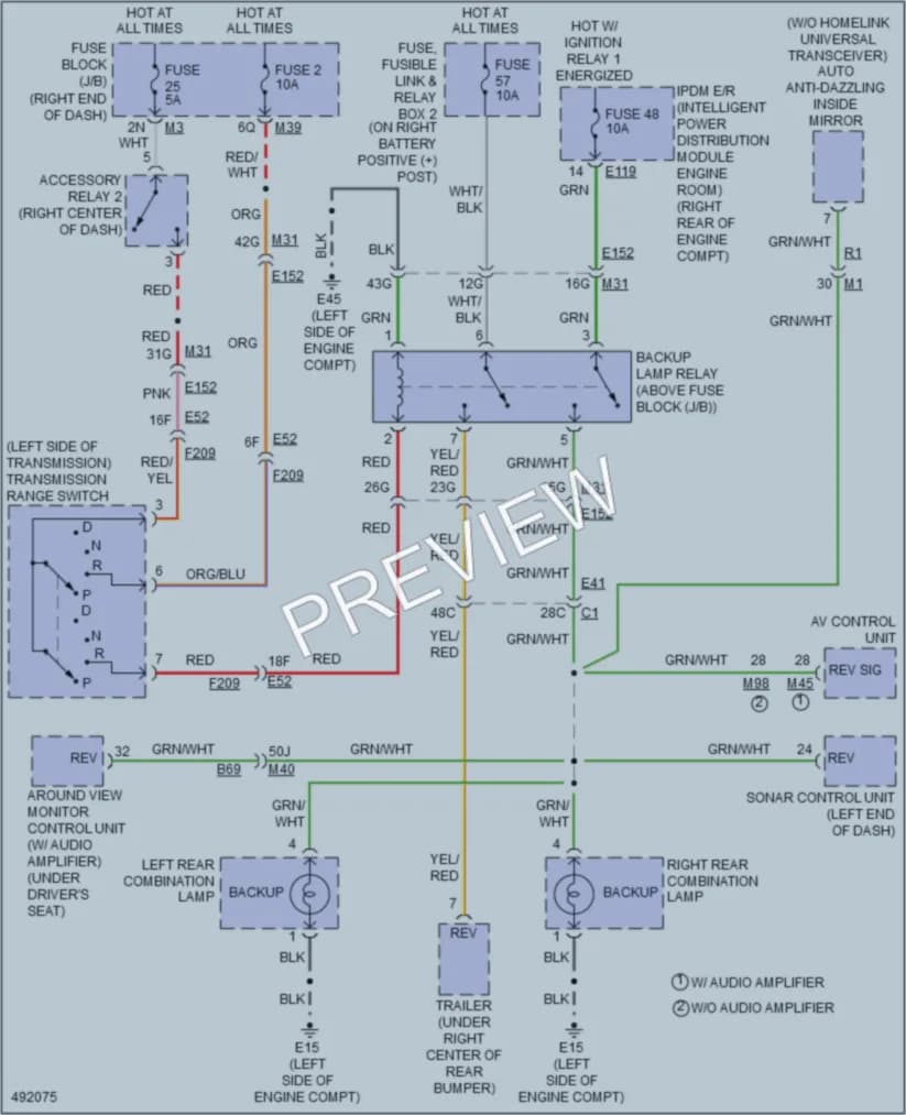 2016 Nissan TitanXD Exterior Lights wiring diagram preview
