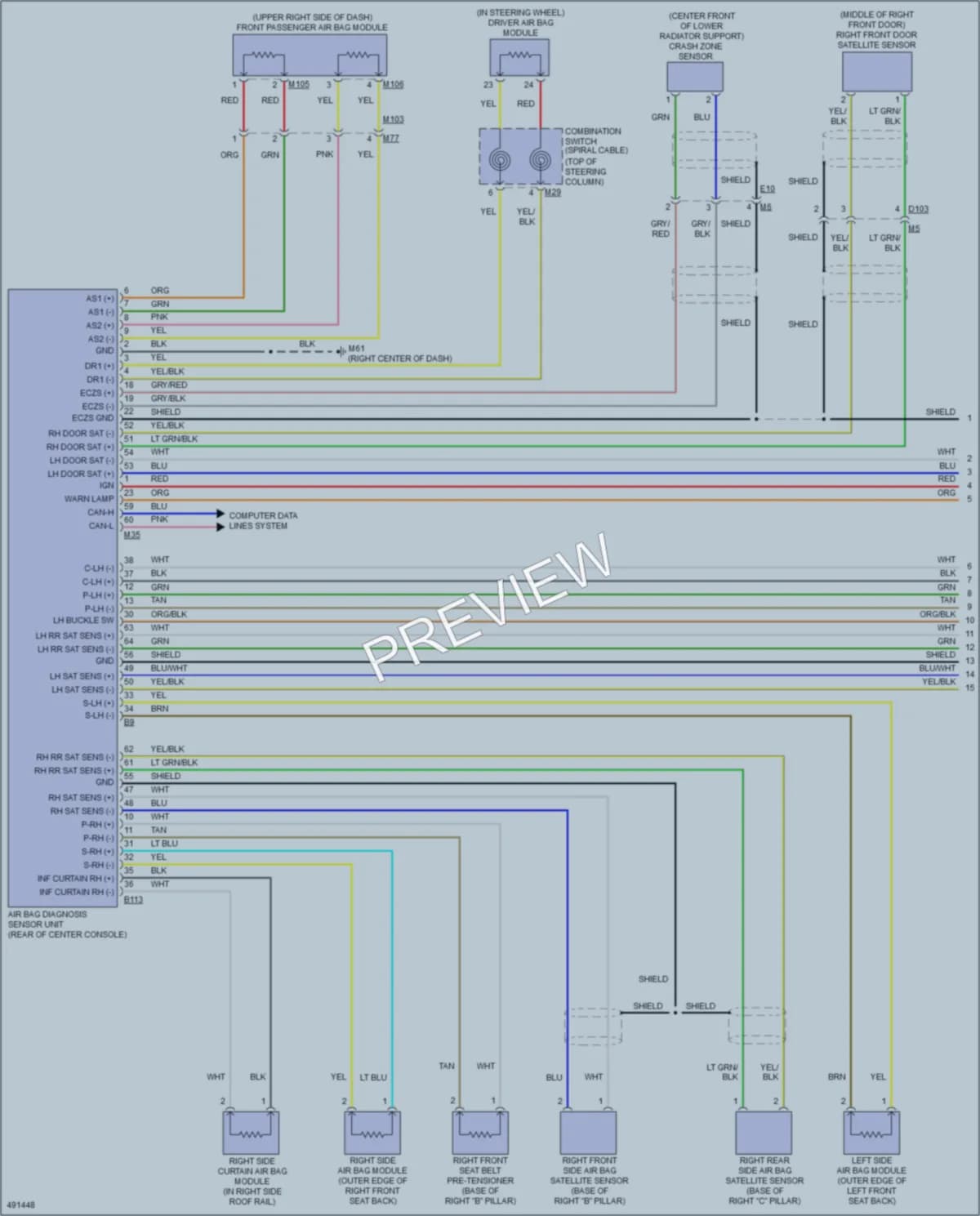 2016 Nissan TitanXD Supplemental Restraints wiring diagram preview