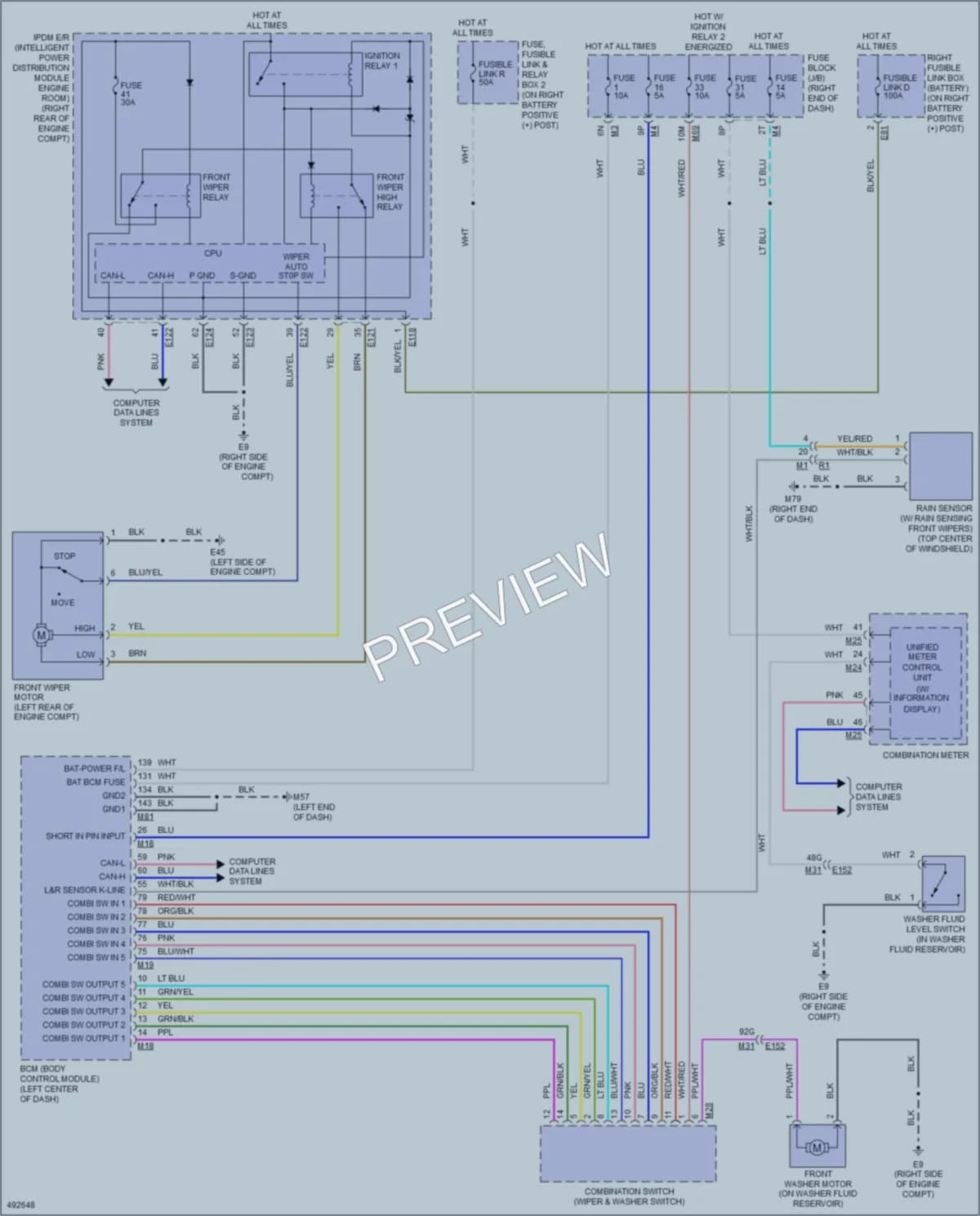 2016 Nissan TitanXD Wiper Washer wiring diagram preview