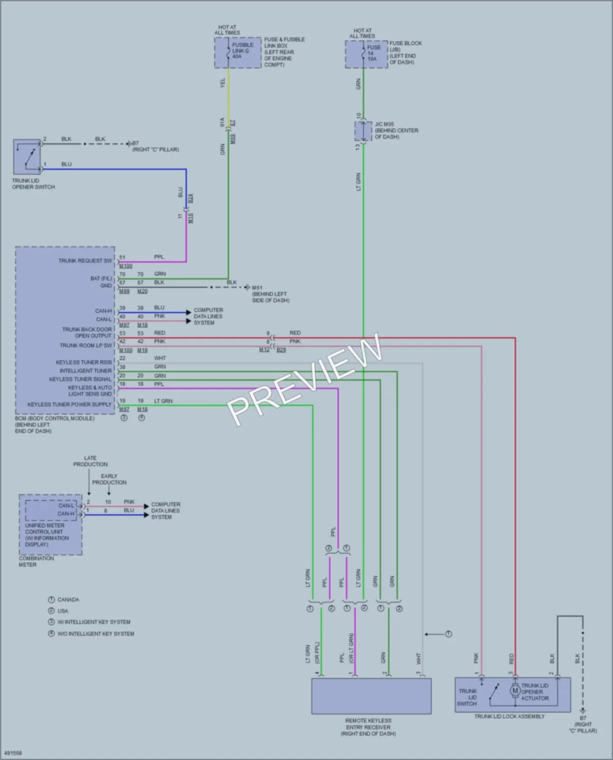 2016 Nissan Versa Trunk Tailgate Fuel Door wiring diagram preview