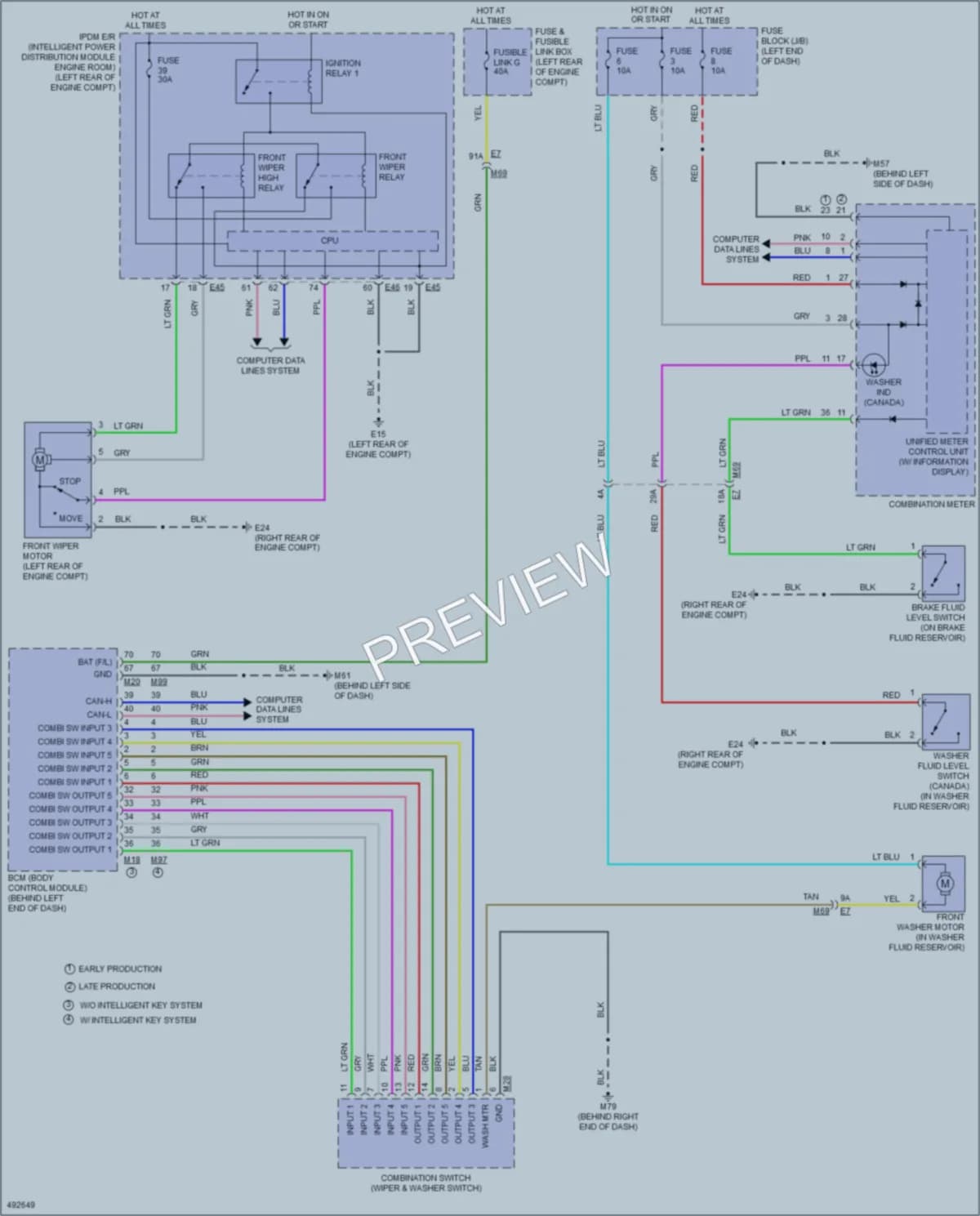 2016 Nissan Versa Wiper Washer wiring diagram preview
