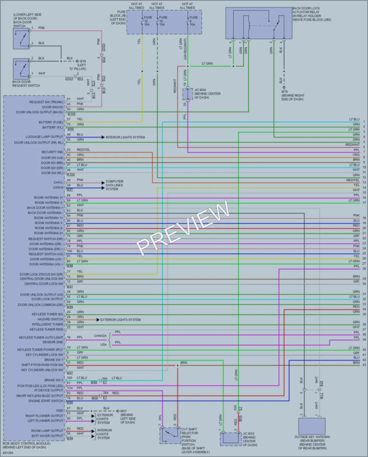 2016 Nissan VersaNote Power Door Locks wiring diagram preview
