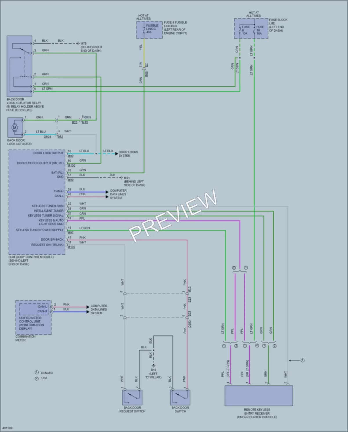 2016 Nissan VersaNote Trunk Tailgate Fuel Door wiring diagram preview