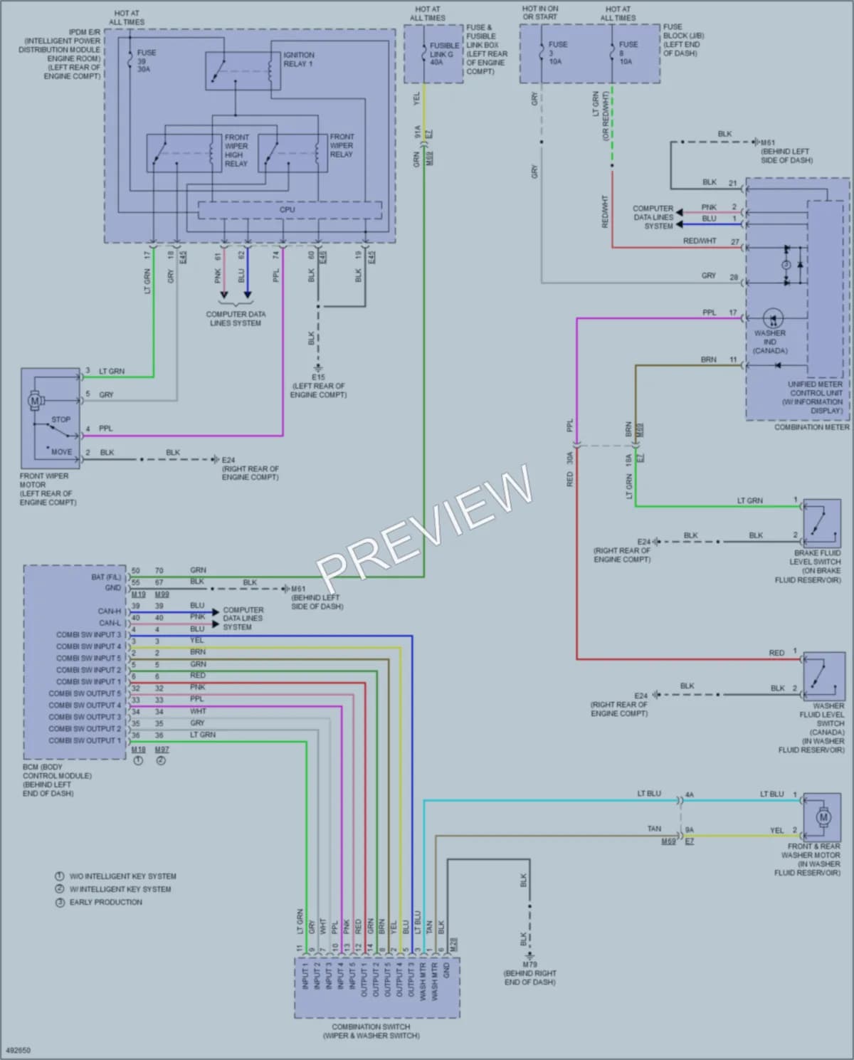 2016 Nissan VersaNote Wiper Washer wiring diagram preview