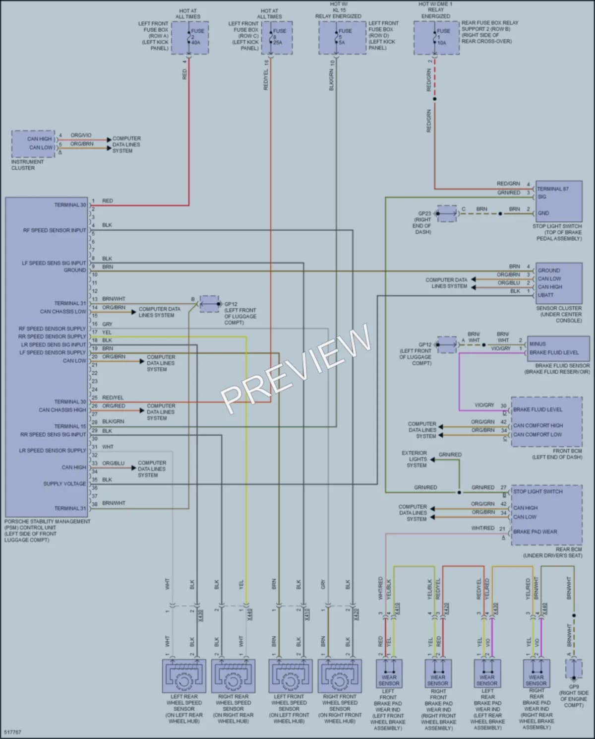 2016 Porsche 911 Anti Lock Brakes wiring diagram preview