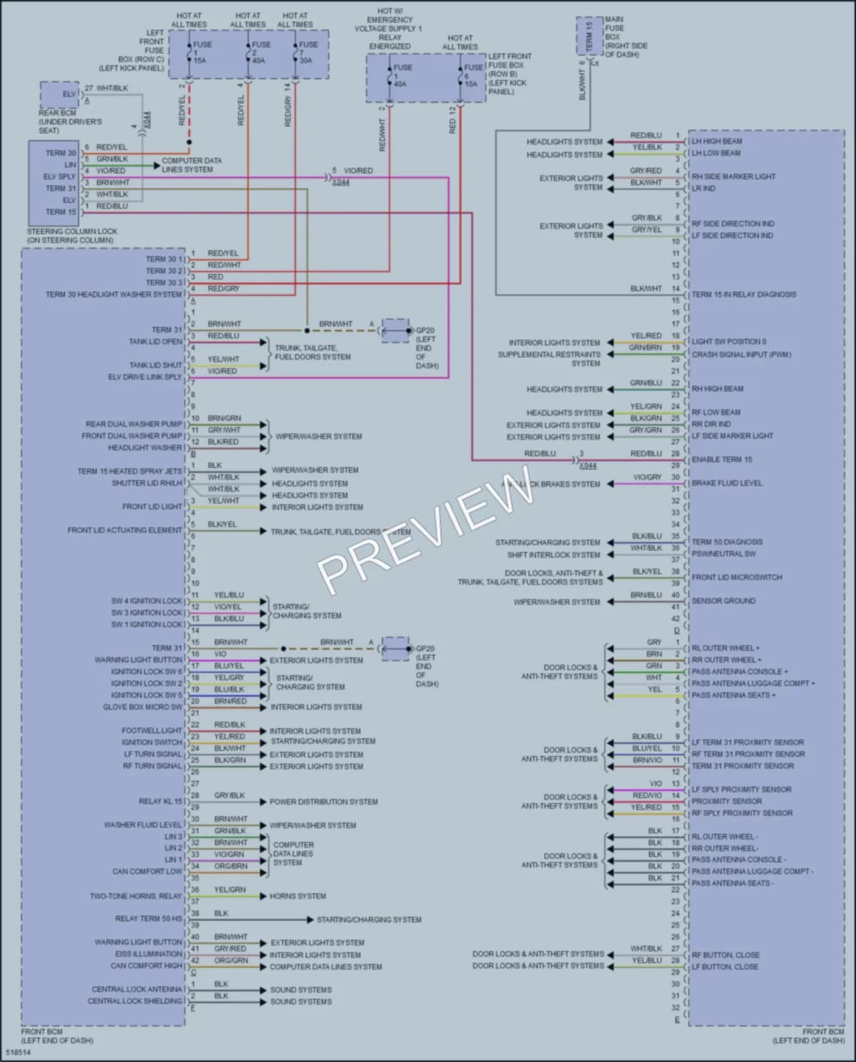 2016 Porsche 911 Body Control Modules wiring diagram preview