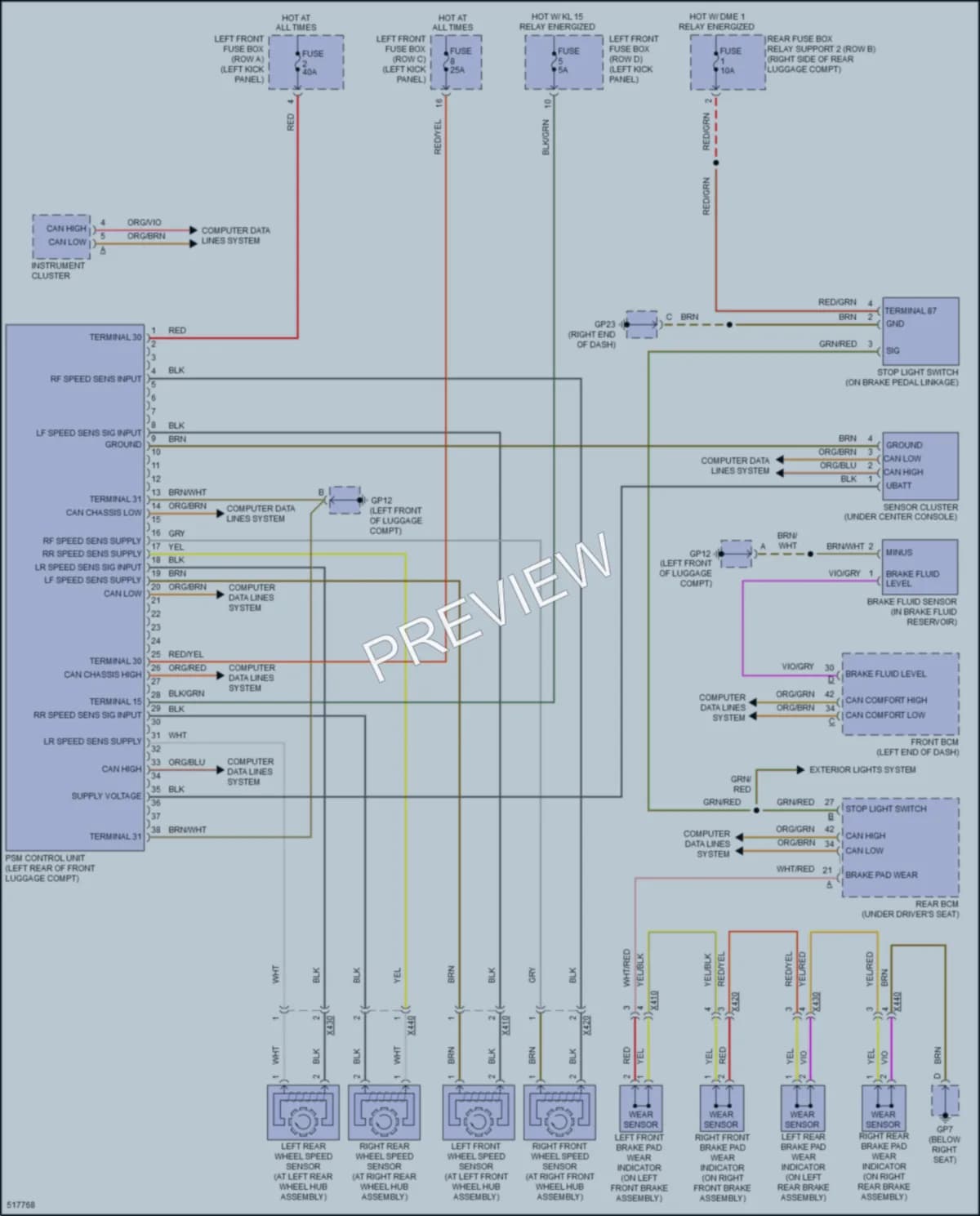 2016 Porsche Boxster Anti Lock Brakes wiring diagram preview