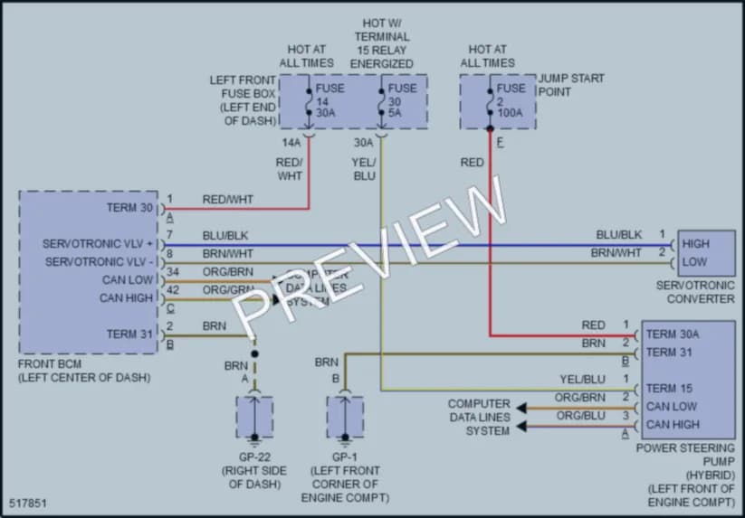 2016 Porsche CayenneHybrid Electronic Power Steering wiring diagram preview